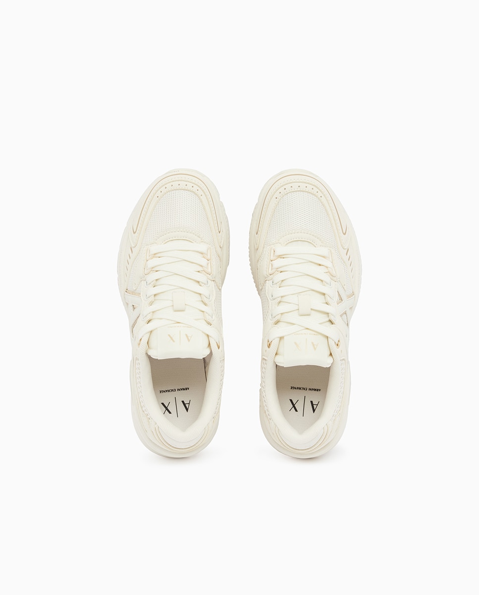 Sapatilhas Estilo Anos 90 com Logótipo Lateral Branco-2