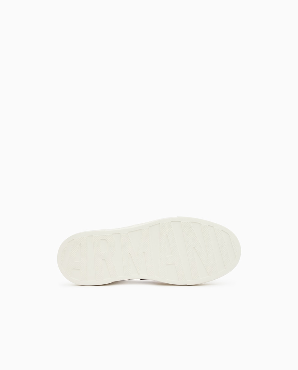 Sapatilhas com Plataforma e Logótipo em Strass Lateral Branco-4