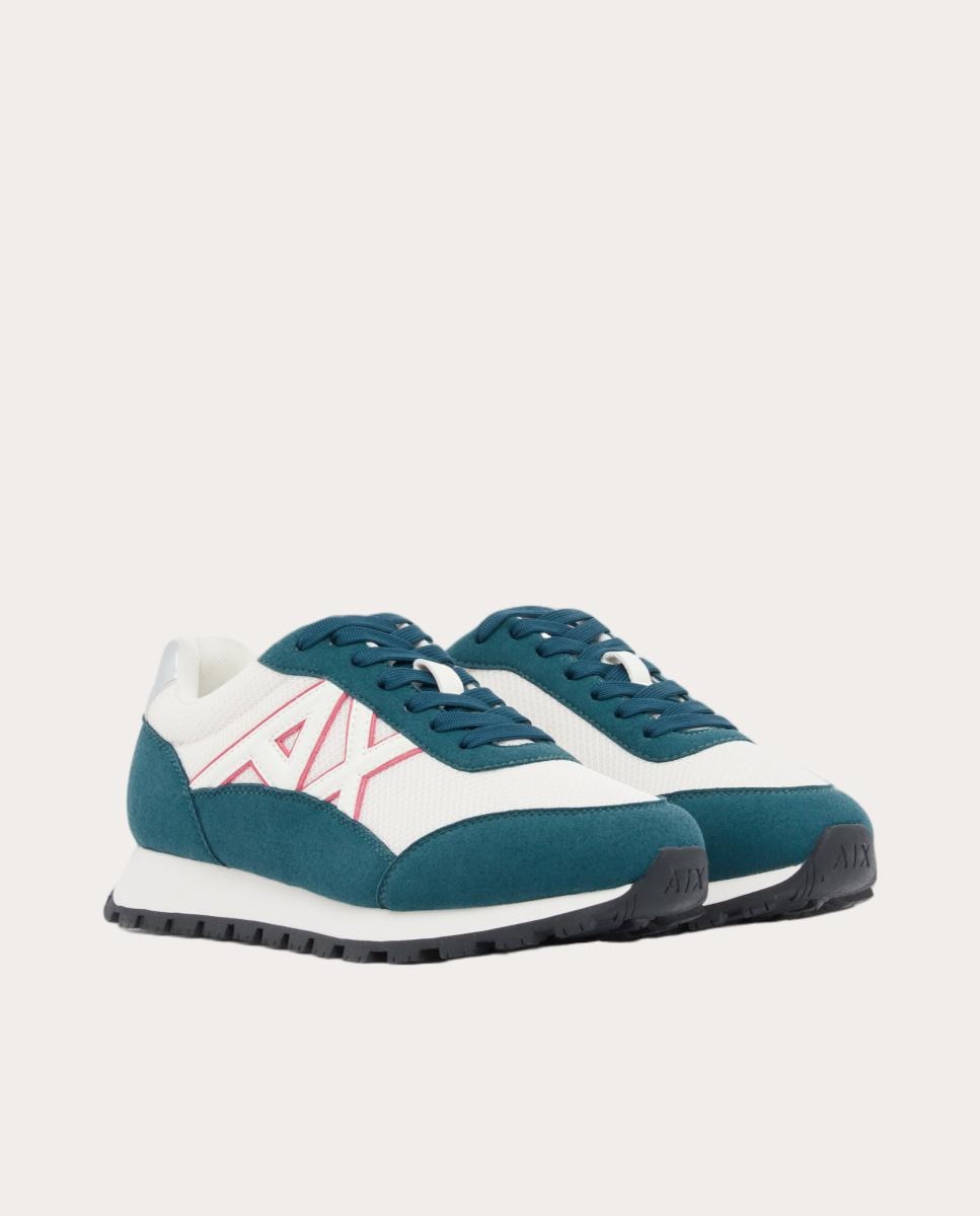 Sapatilhas Retro Runner em Mistura de Materiais Bege-2