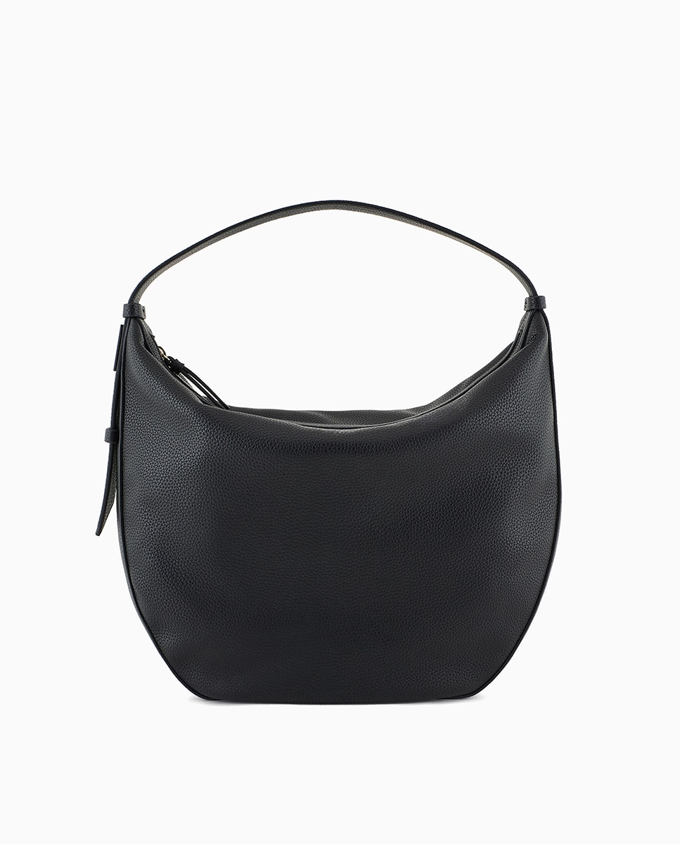 Mala Hobo Média em Ecopele com Alça de Ombro Preto-1