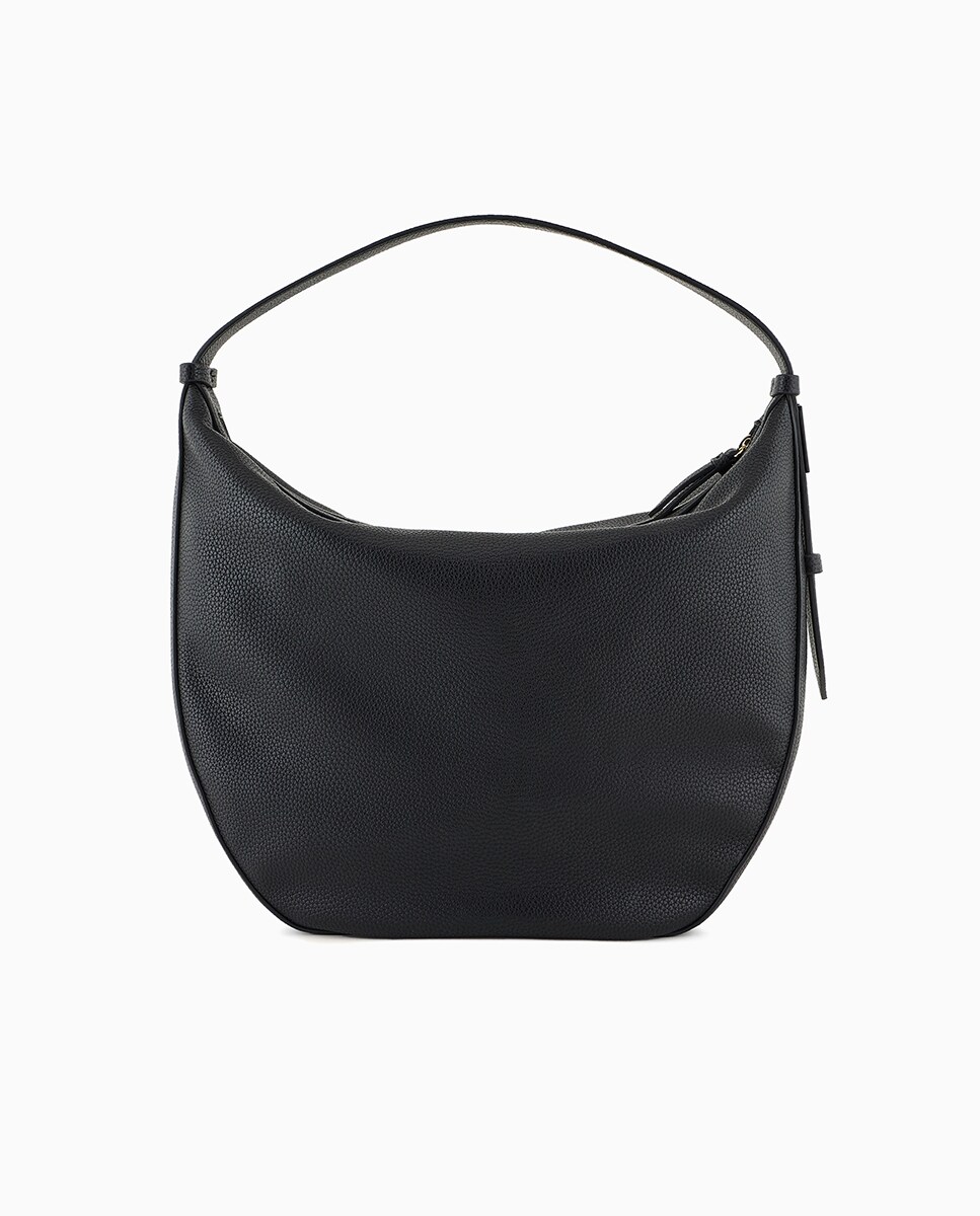 Mala Hobo Média em Ecopele com Alça de Ombro Preto-2