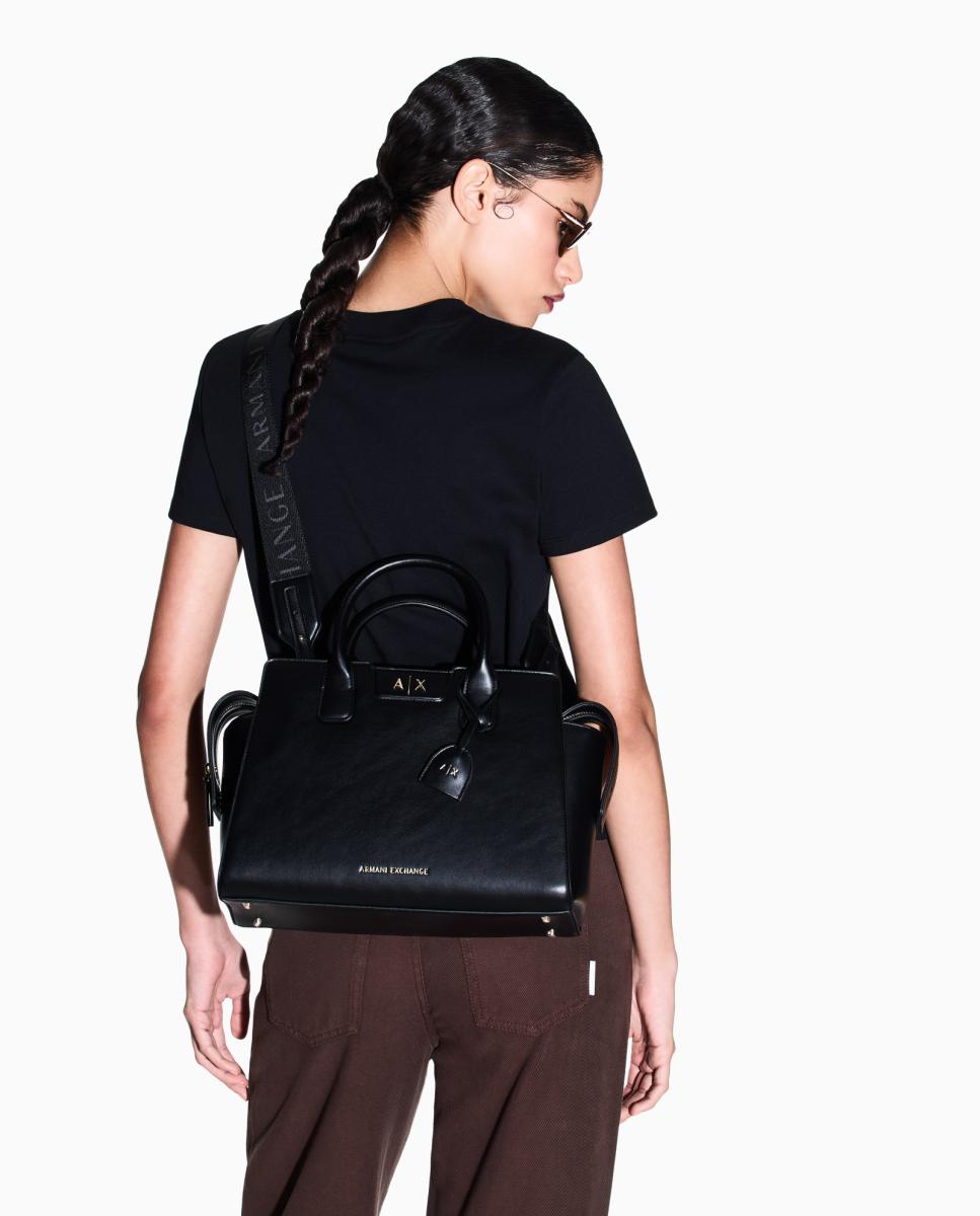 Mala Tipo Tote Média de Alça Dupla Preto-6