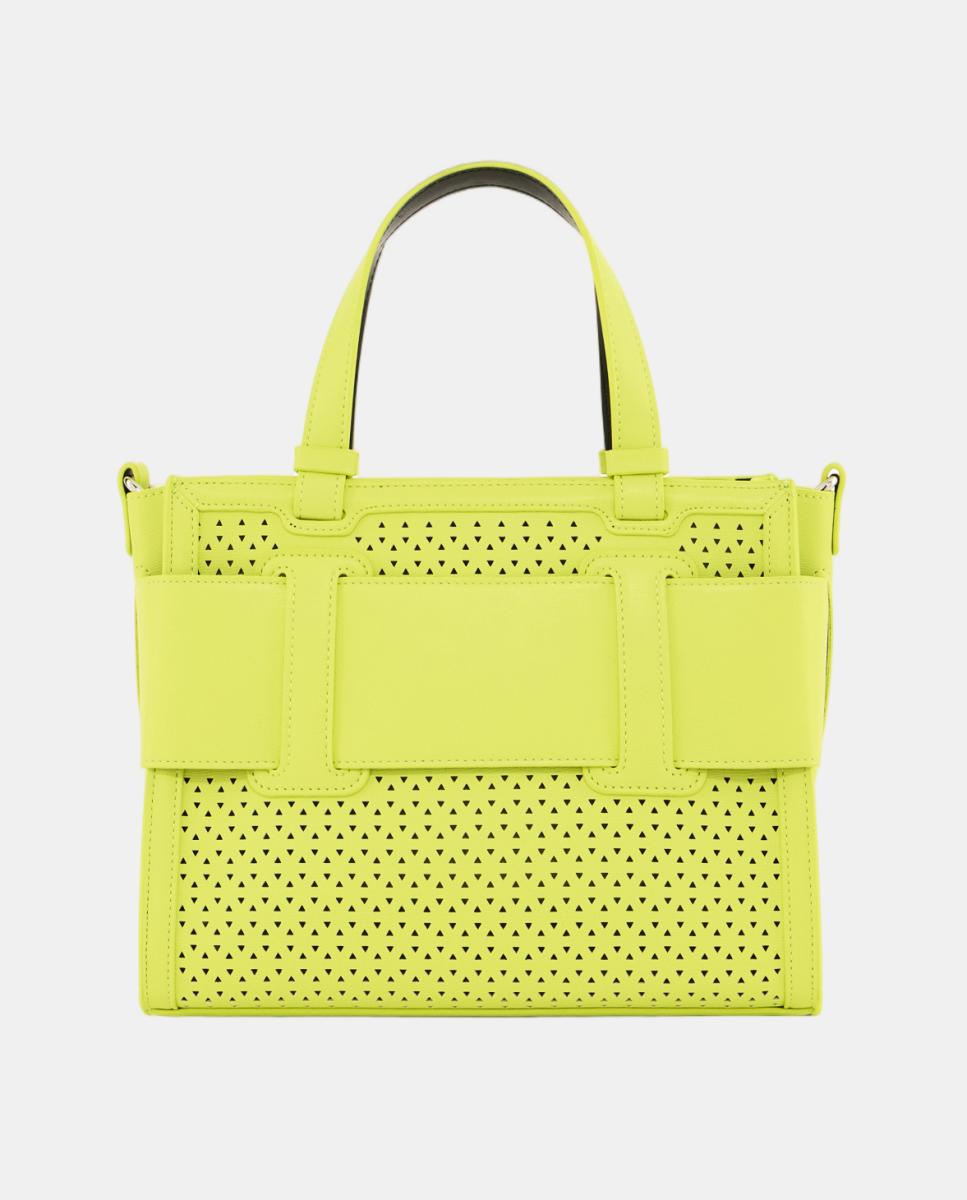 Mala Shopper Média com Alça Curta e Alça Comprida Verde-claro-5