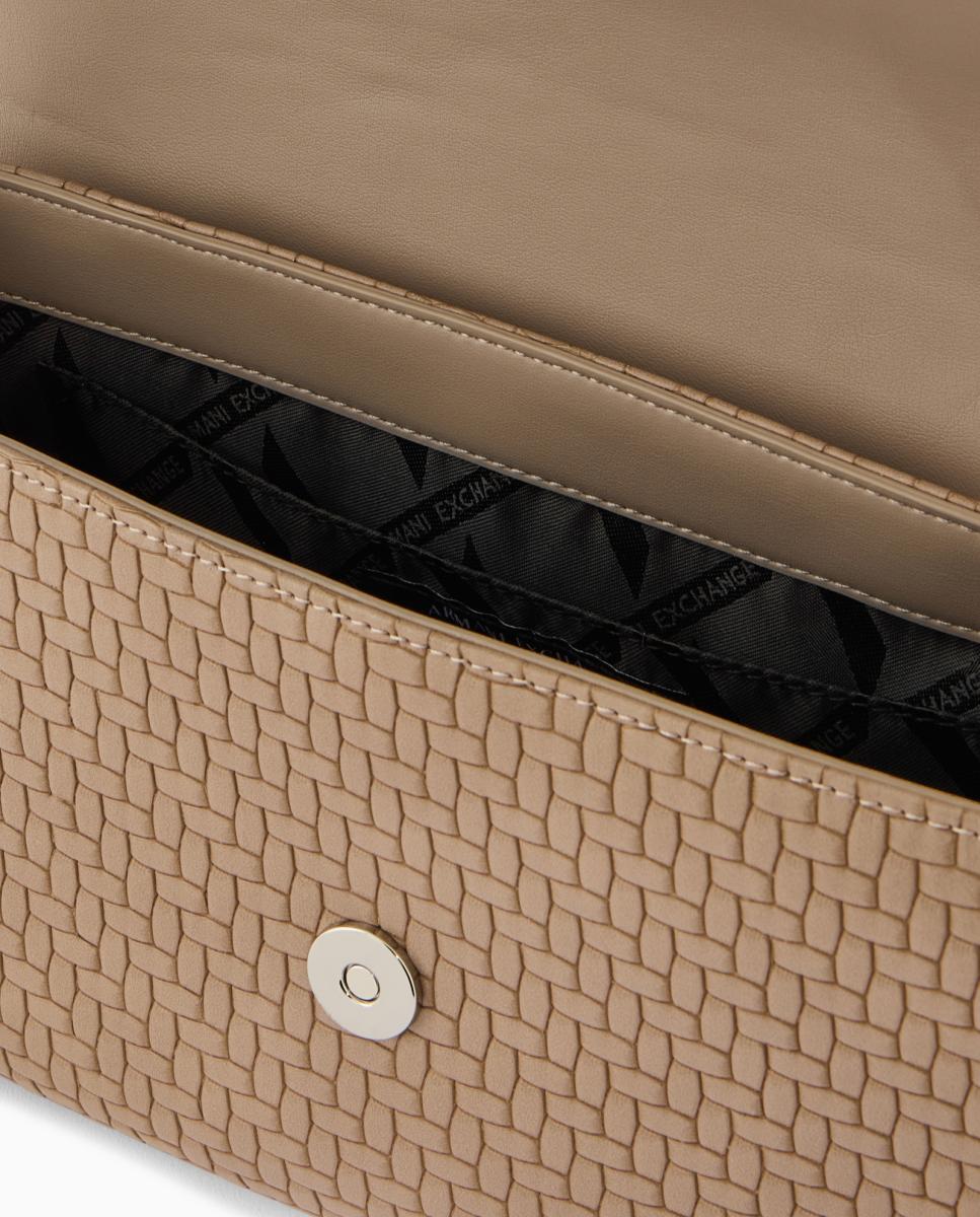 Mala Shopper Grande com Alça Curta e Alça Comprida Caramelo-2