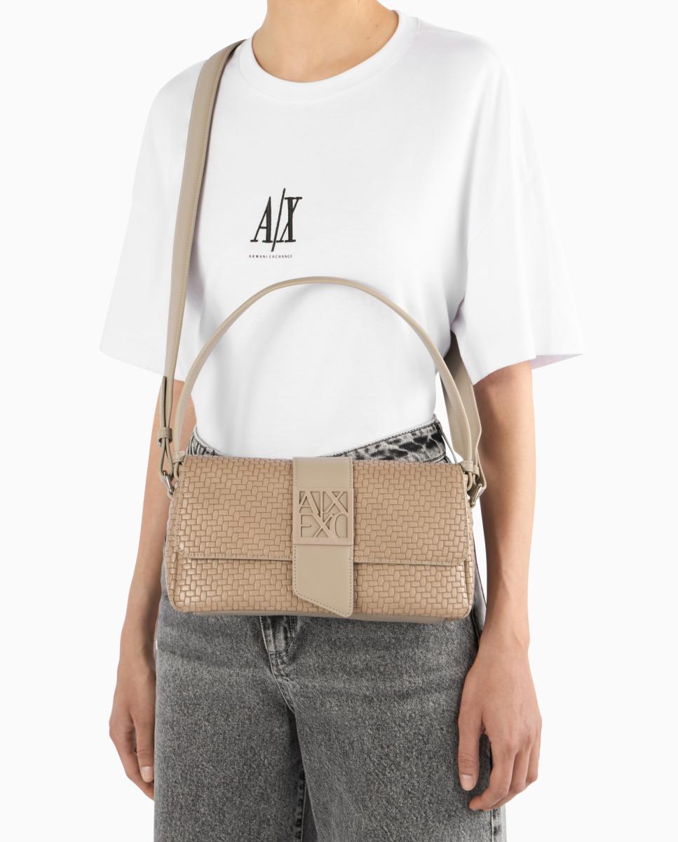 Mala Shopper Grande com Alça Curta e Alça Comprida Caramelo-3