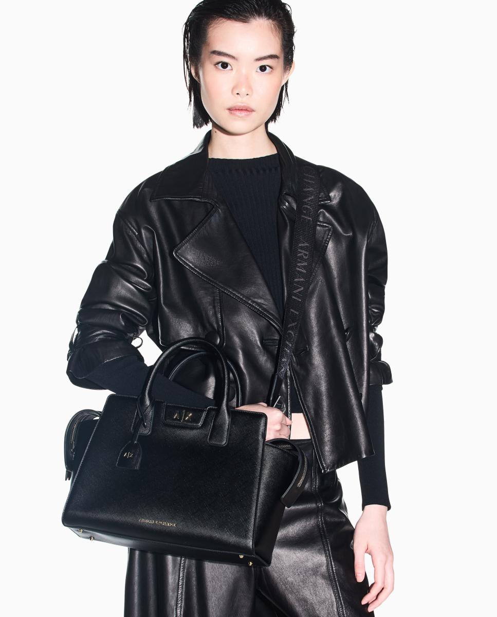 Mala Tipo Tote com Alça Dupla Preto-4