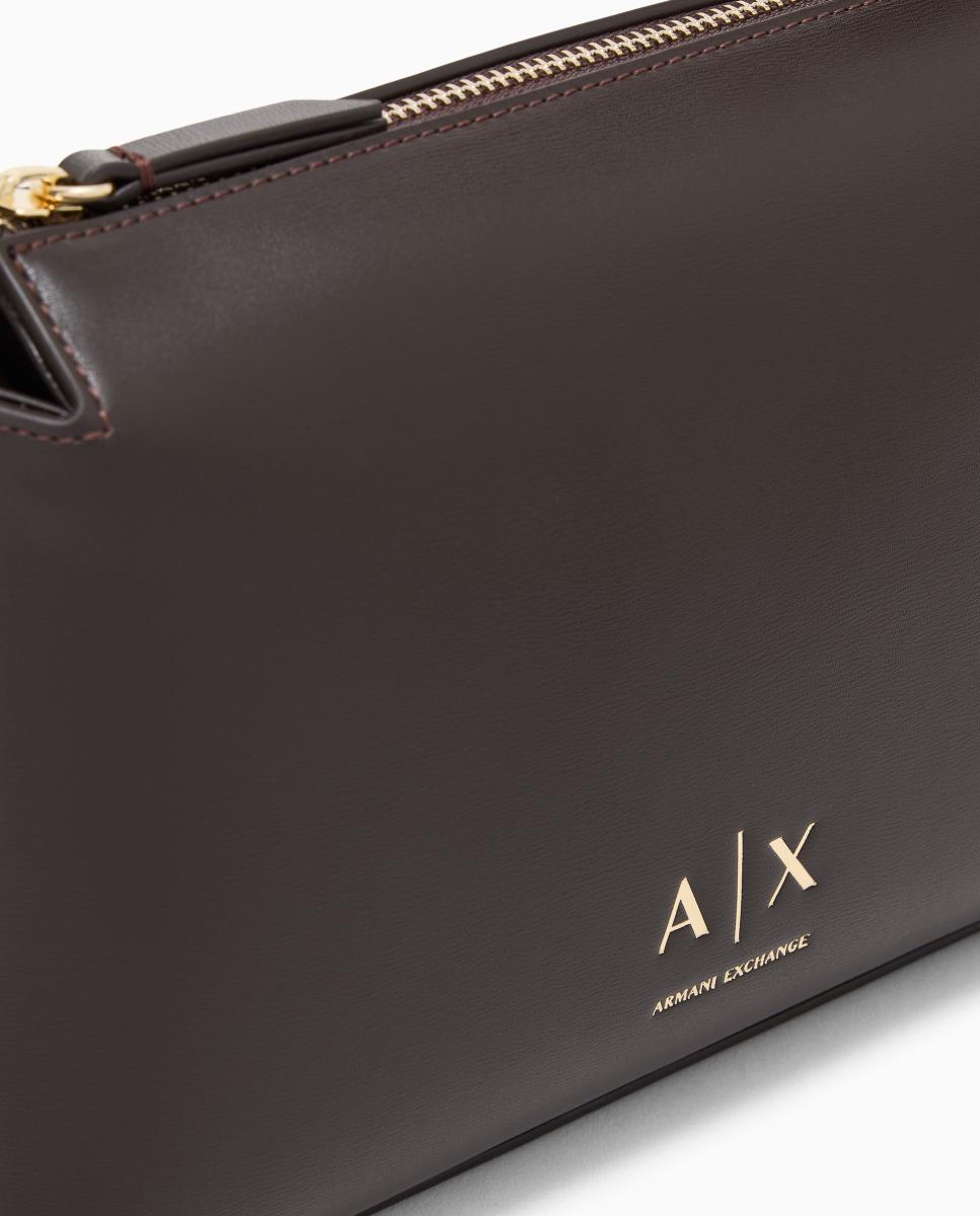 Bolso de mujer de hombro con doble asa - Armani Exchange - Marrón oscuro Marrón oscuro-8