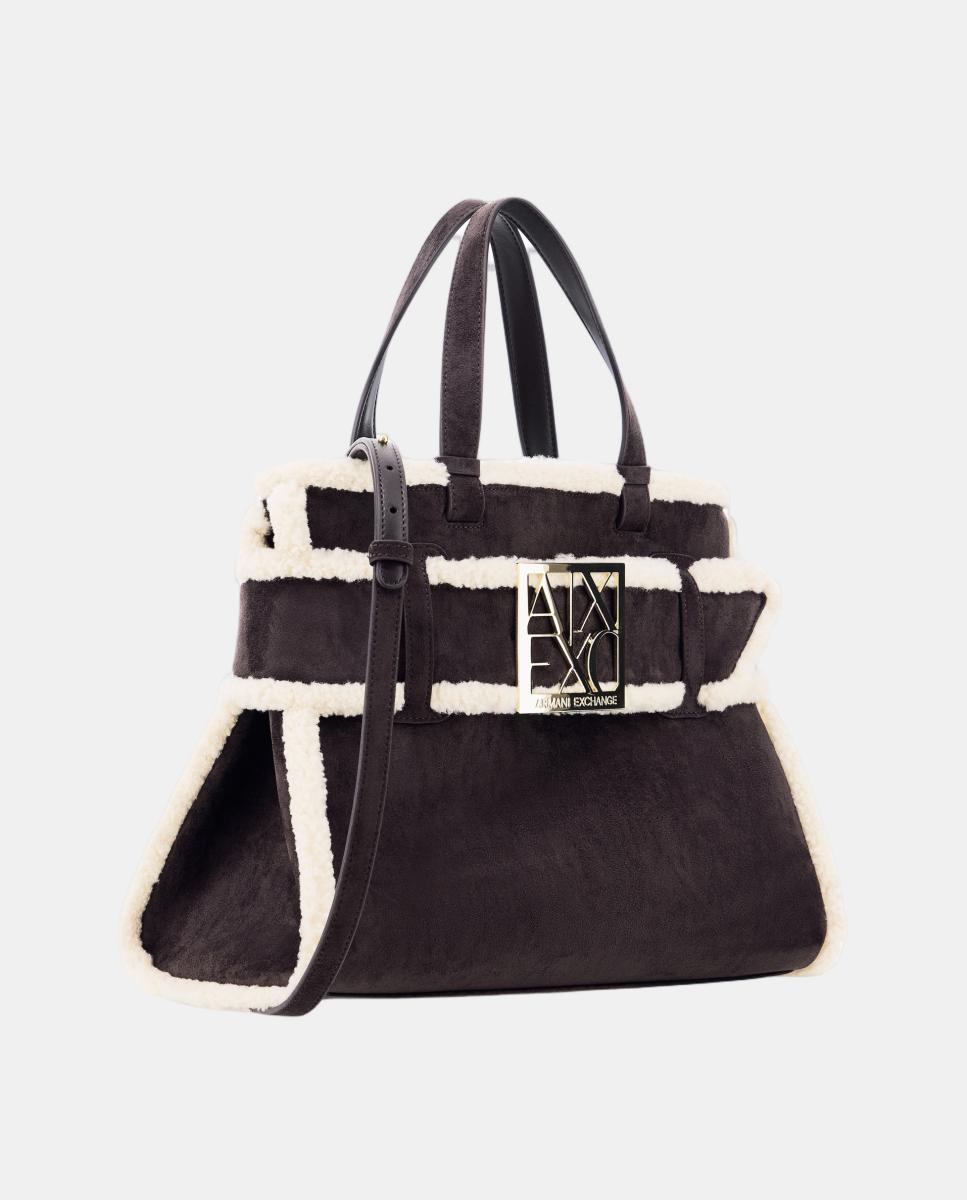 Mala Shopper com Logótipo Castanho-escuro-2
