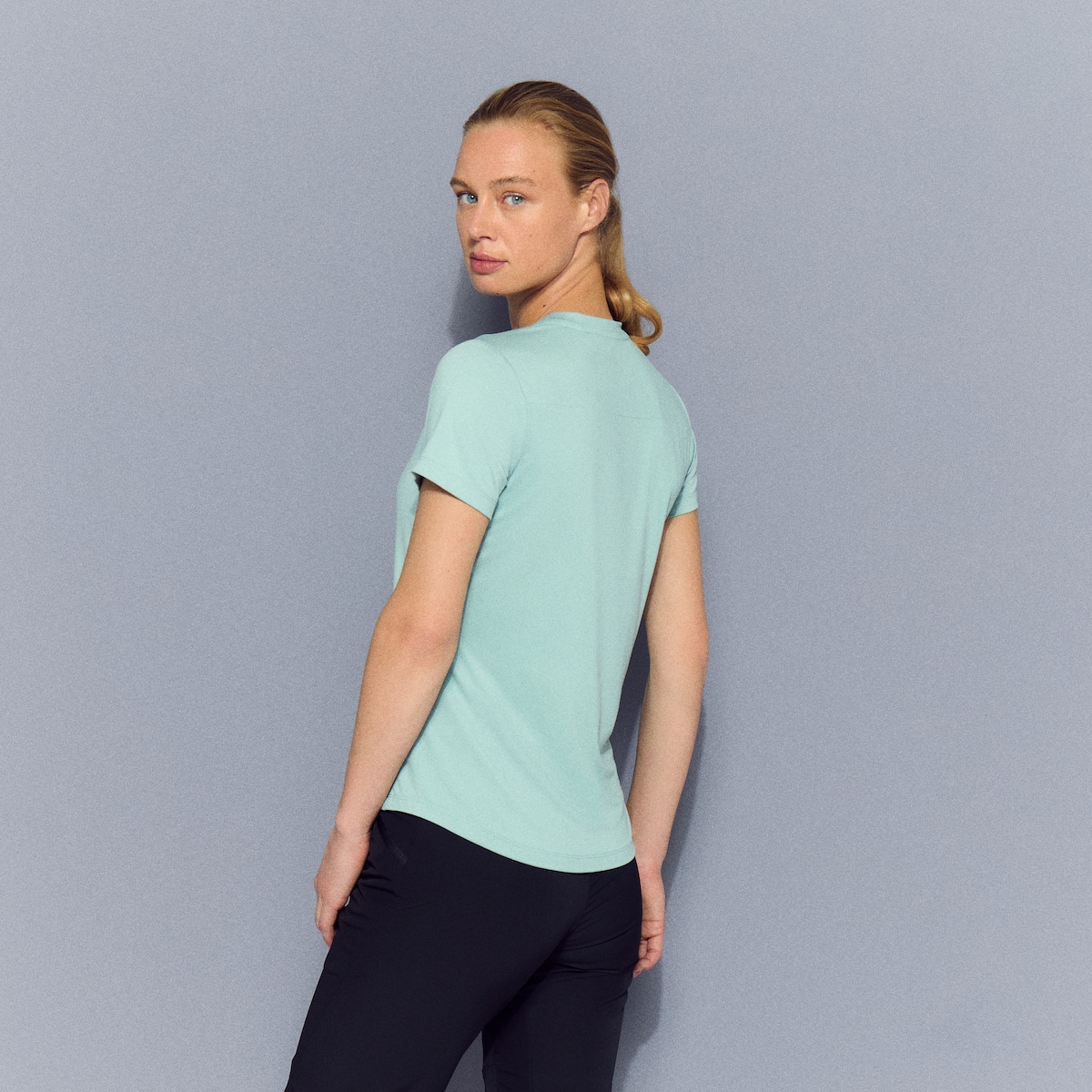 T-shirt de Montanha de Mulher Azul-3