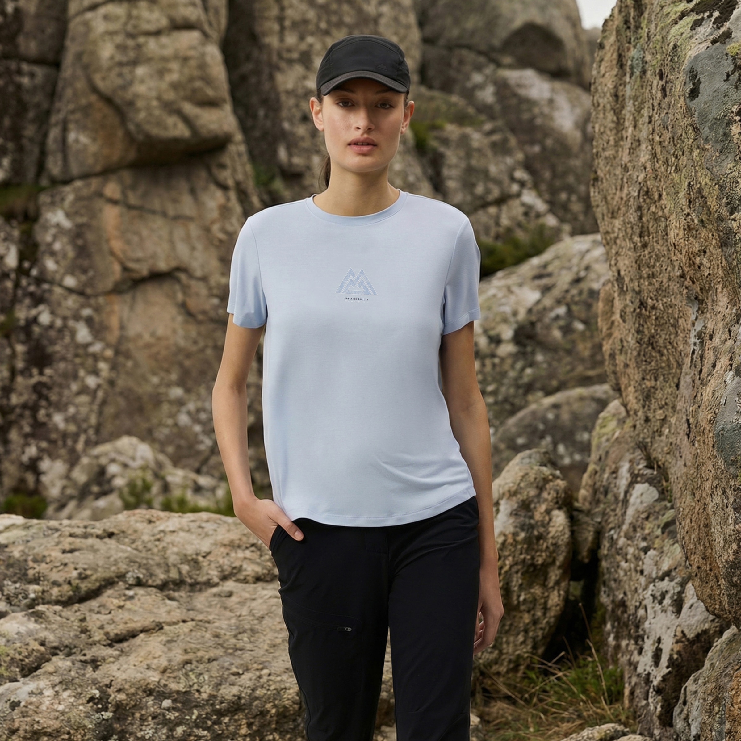 Camiseta de montaña de mujer Mountain Pro - Azul Azul-1