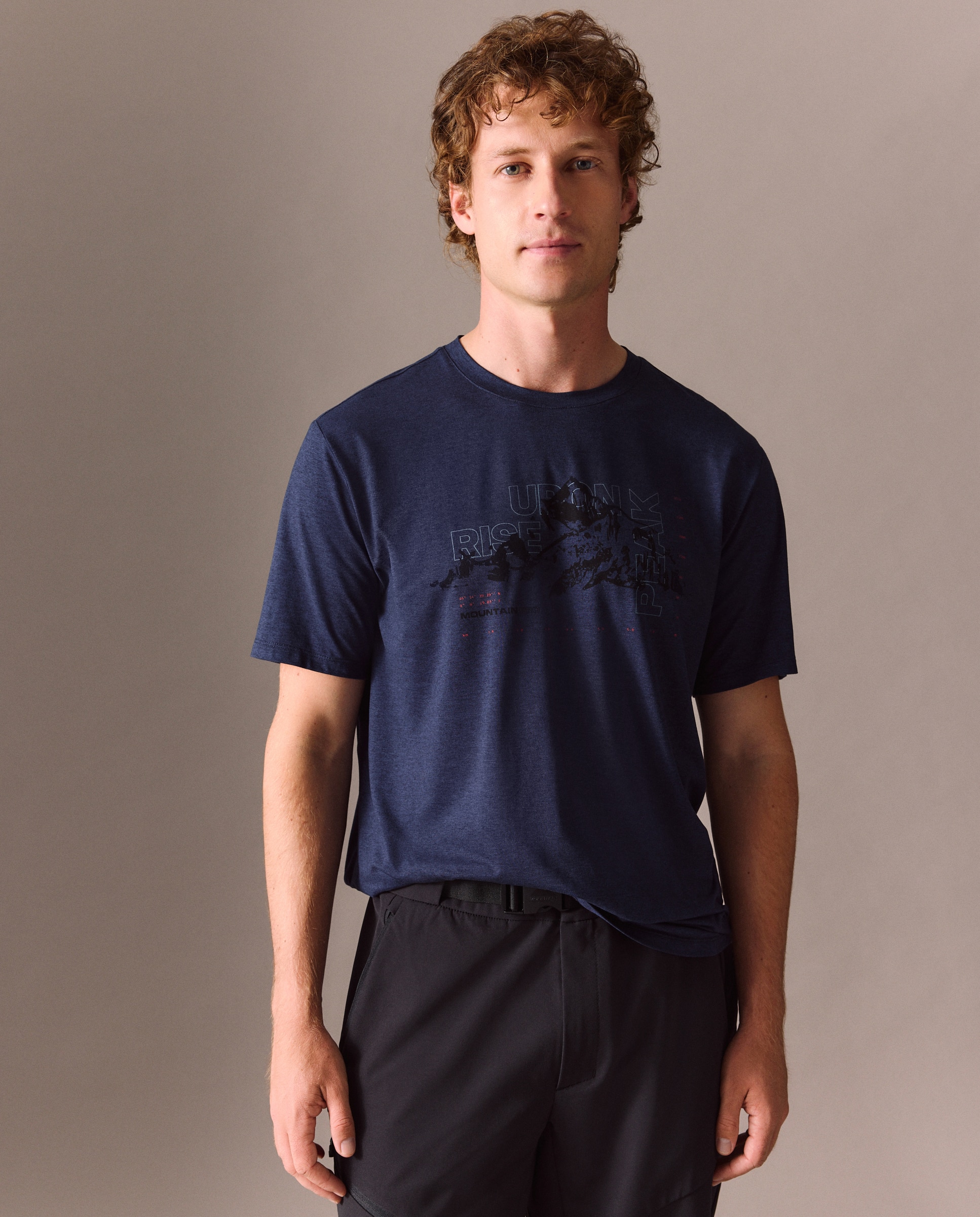Camiseta de montaña de Mountain Pro de hombre - Azul marino Azul marino-1