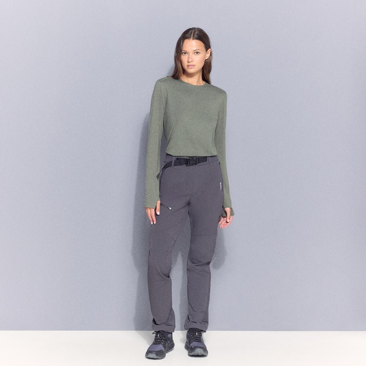 T-shirt de Montanha de Mulher Verde-2