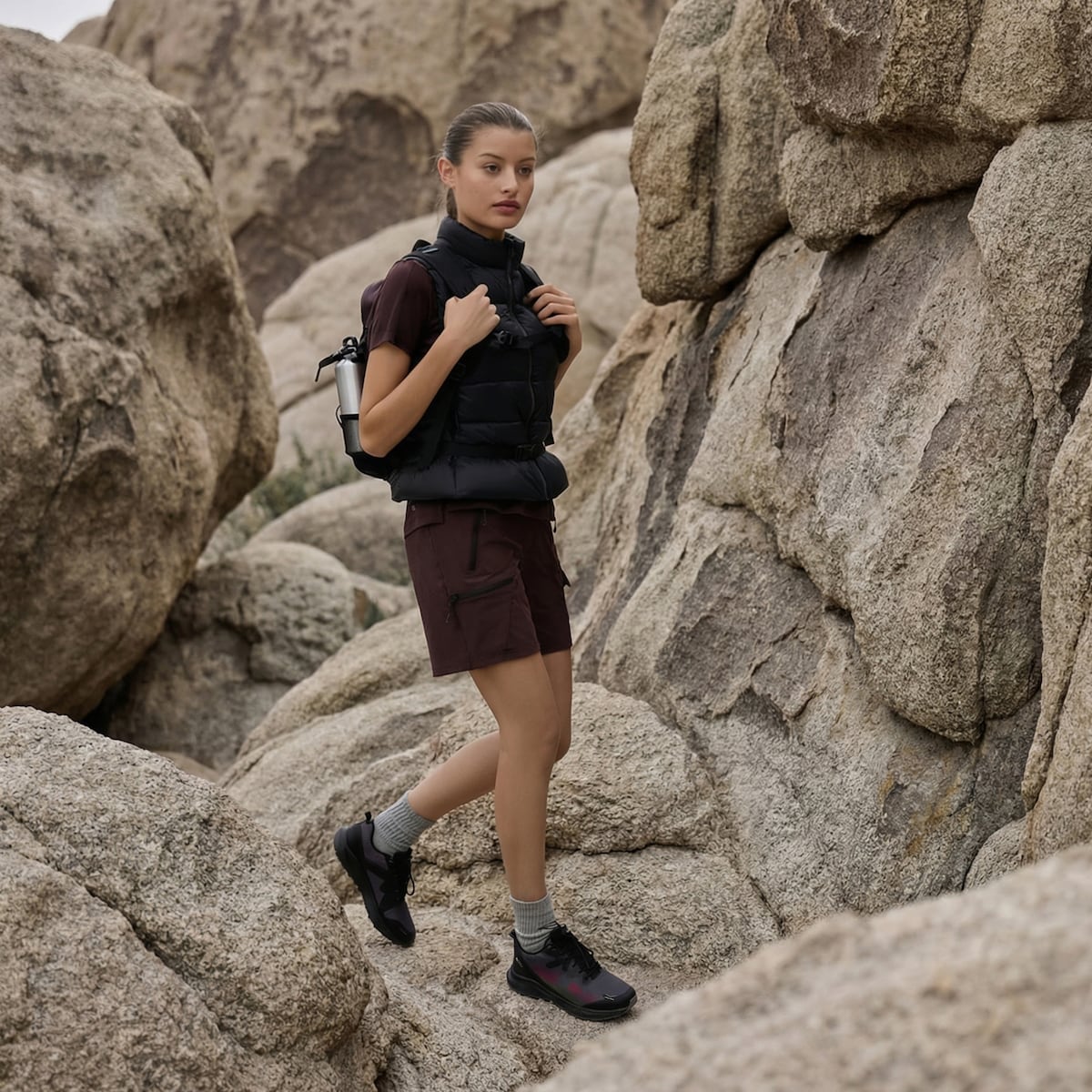 Colete de Montanha de Mulher Preto-1