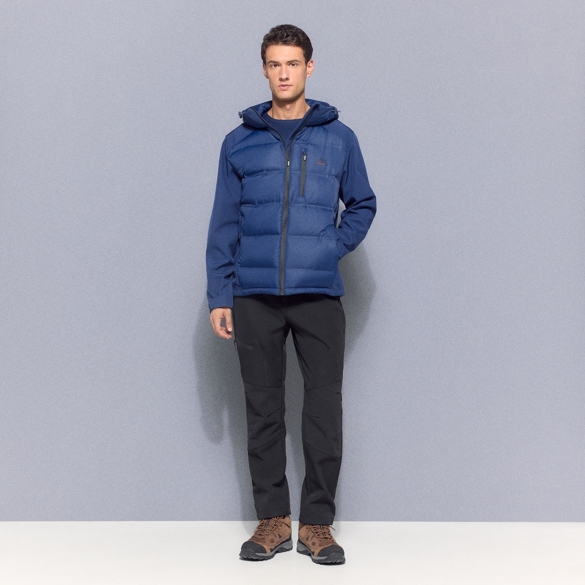 Casaco Híbrido de Montanha de Homem Azul-1