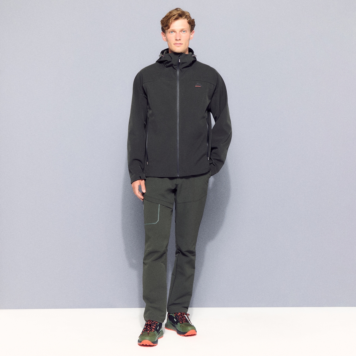 Casaco Softshell de Montanha de Homem Verde-escuro-1