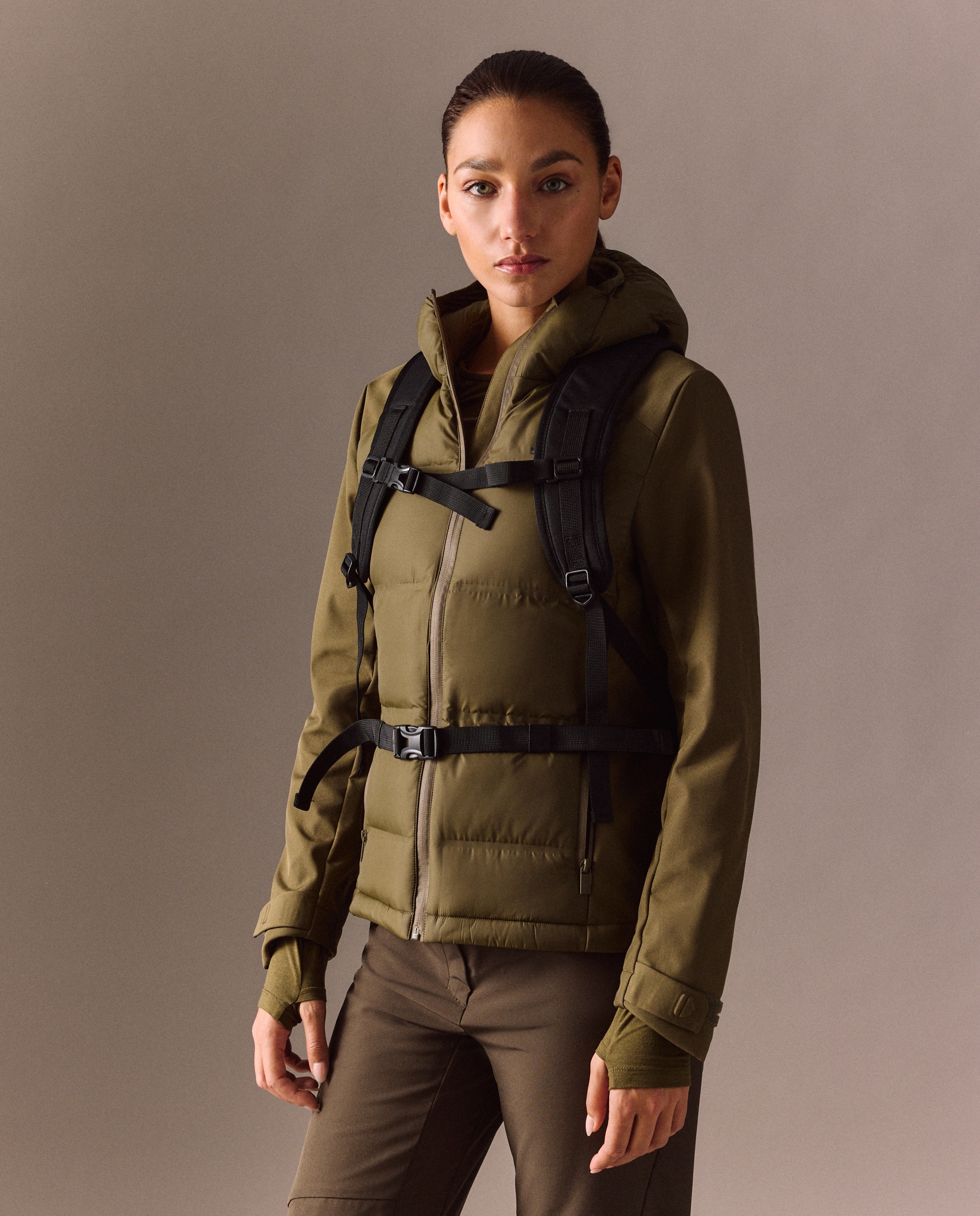 Chaqueta híbrida de montaña de Mountain Pro de mujer - Verde Verde-2