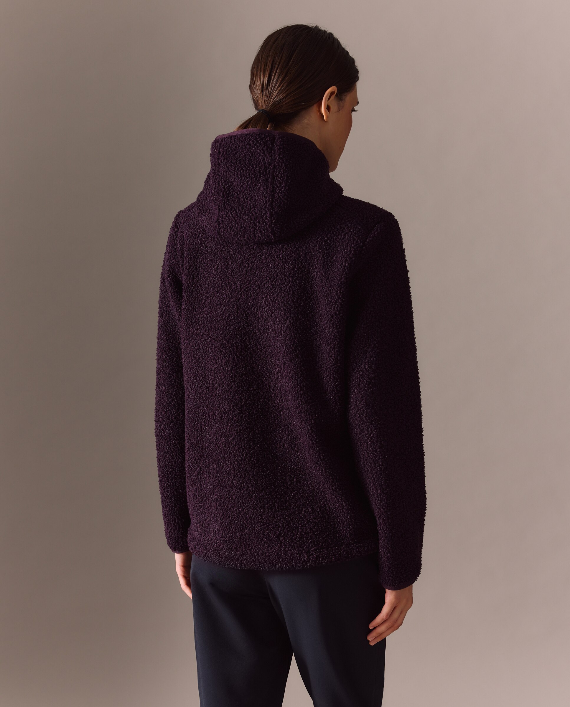 Polar de Pelo de Borrego de Montanha para Mulher Bordeaux-3
