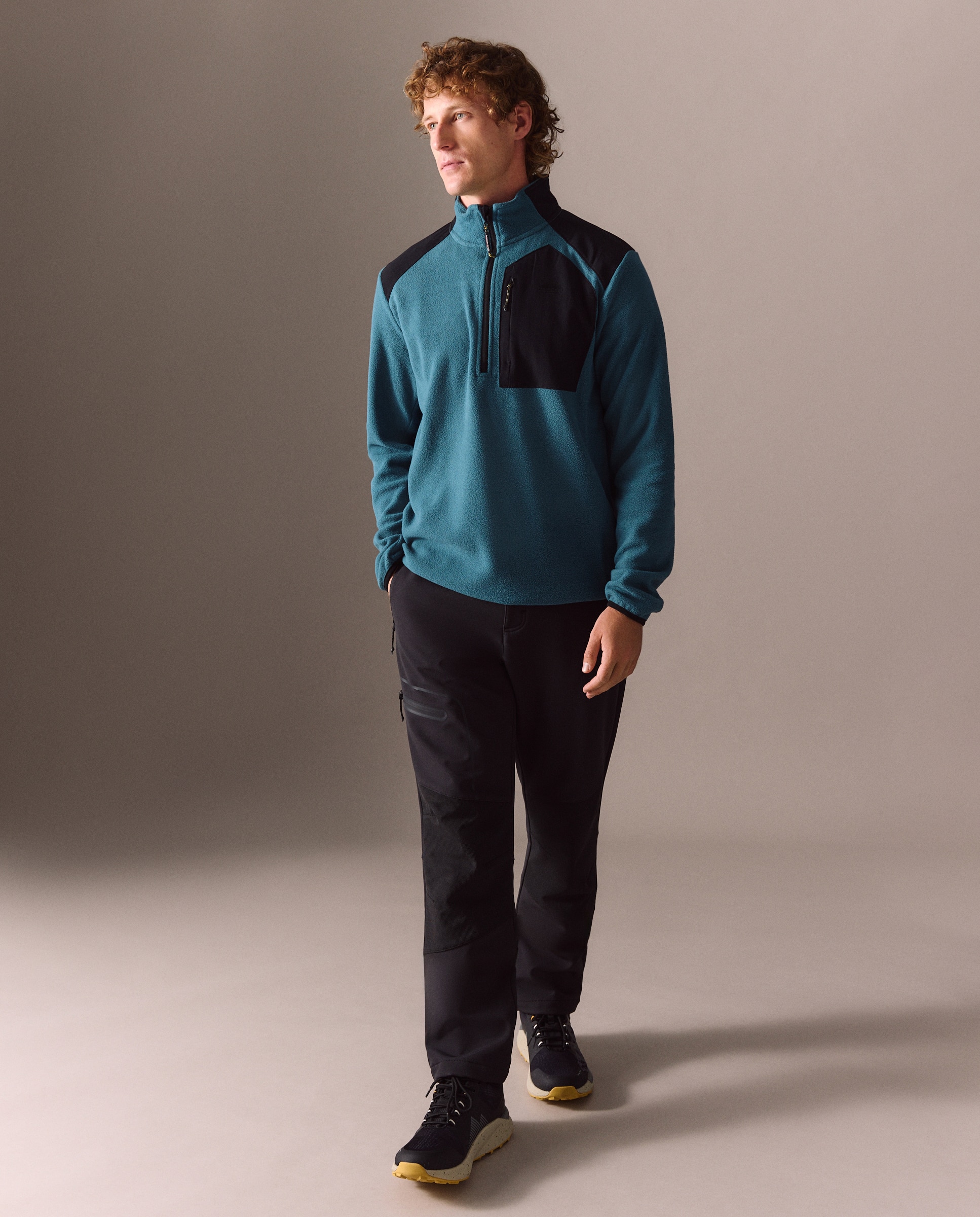 Micro Polar de 1/2 Fecho de Correr de Montanha para Homem 400 Azul-2