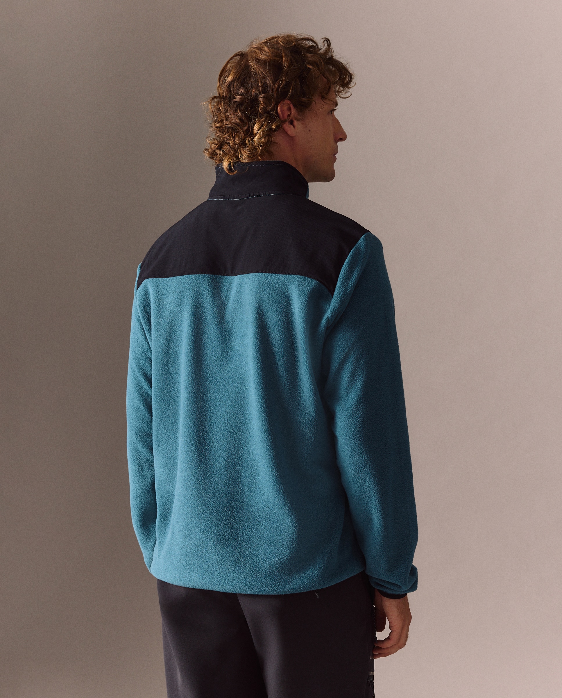 Micro Polar de 1/2 Fecho de Correr de Montanha para Homem 400 Azul-3