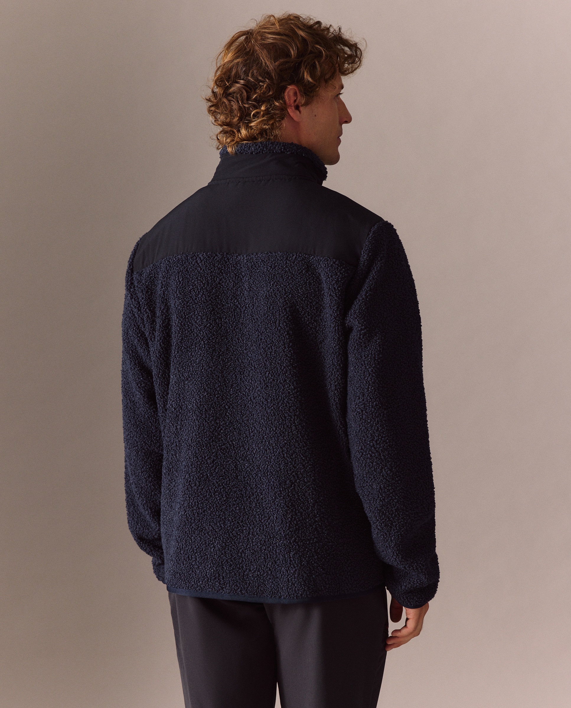Polar de Pelo de Borrego de Montanha para Homem Azul-marinho-2