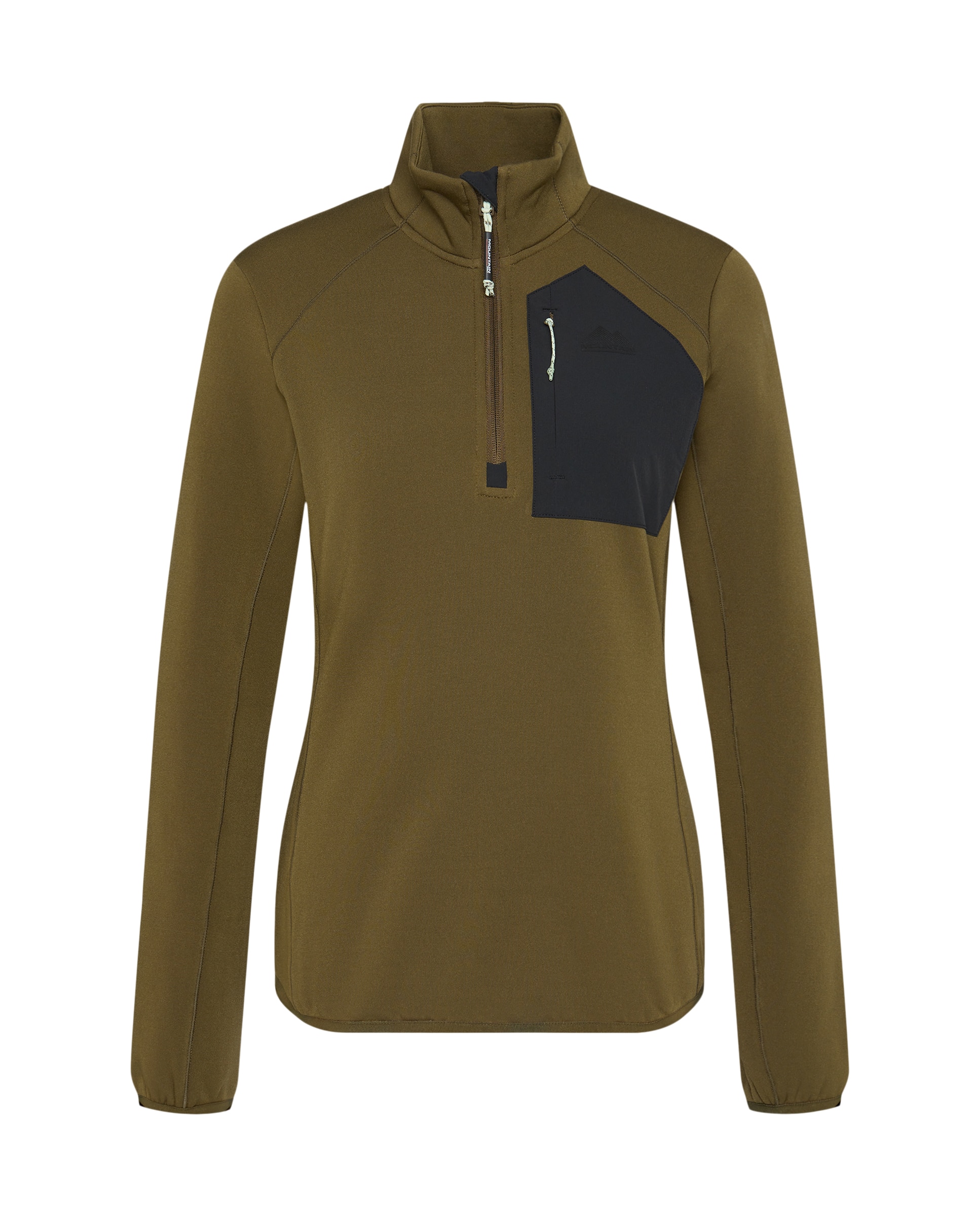 Micro Polar de 1/2 Fecho de Correr de Montanha para Mulher Verde-5