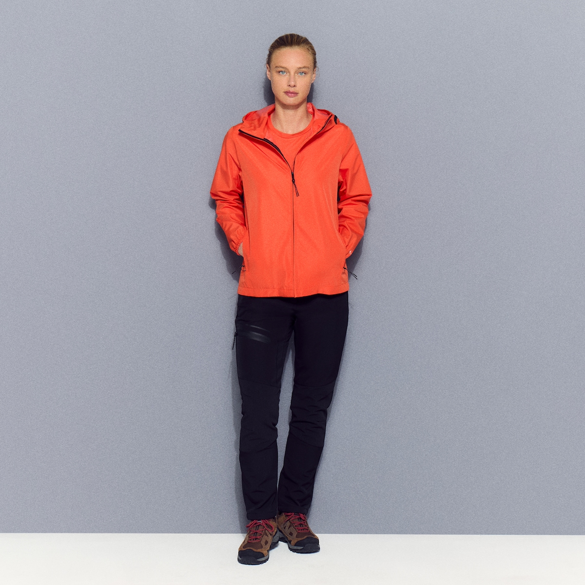 Impermeável 3K/3K de Montanha de Mulher Laranja-2