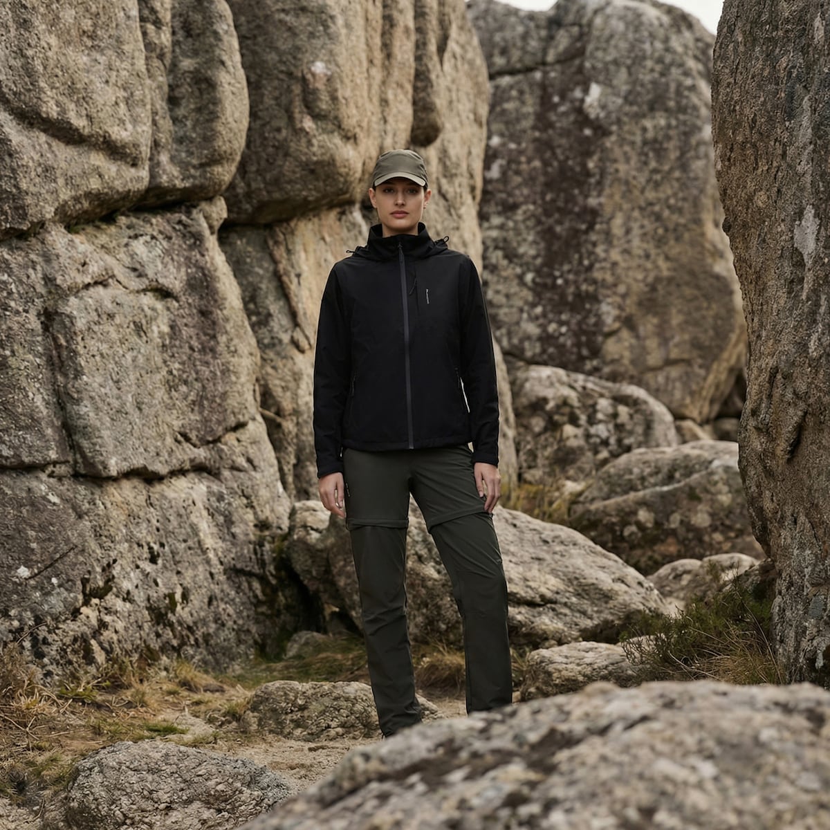 Impermeável 3K/3K de Montanha de Mulher Preto-1