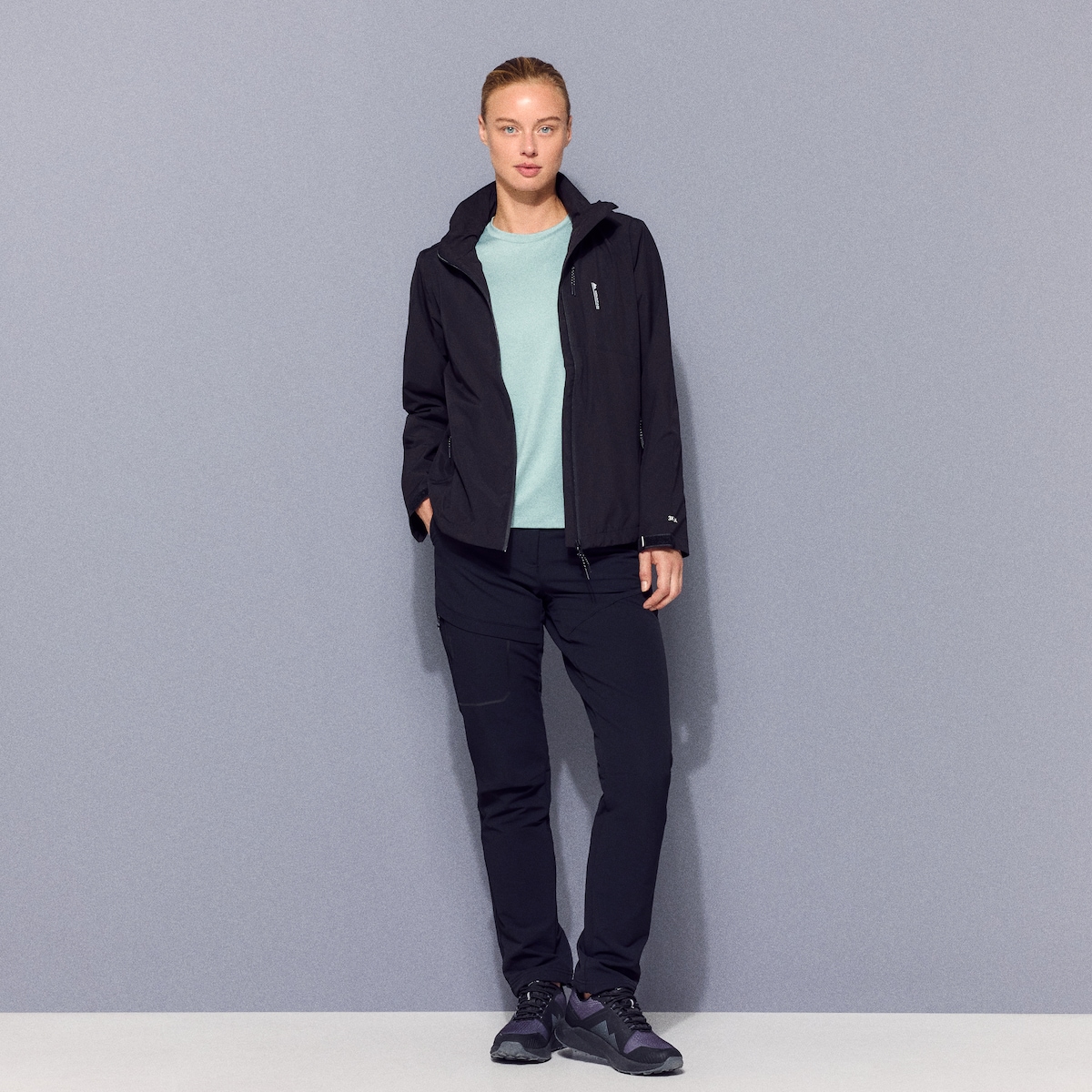 Impermeável 3K/3K de Montanha de Mulher Preto-2