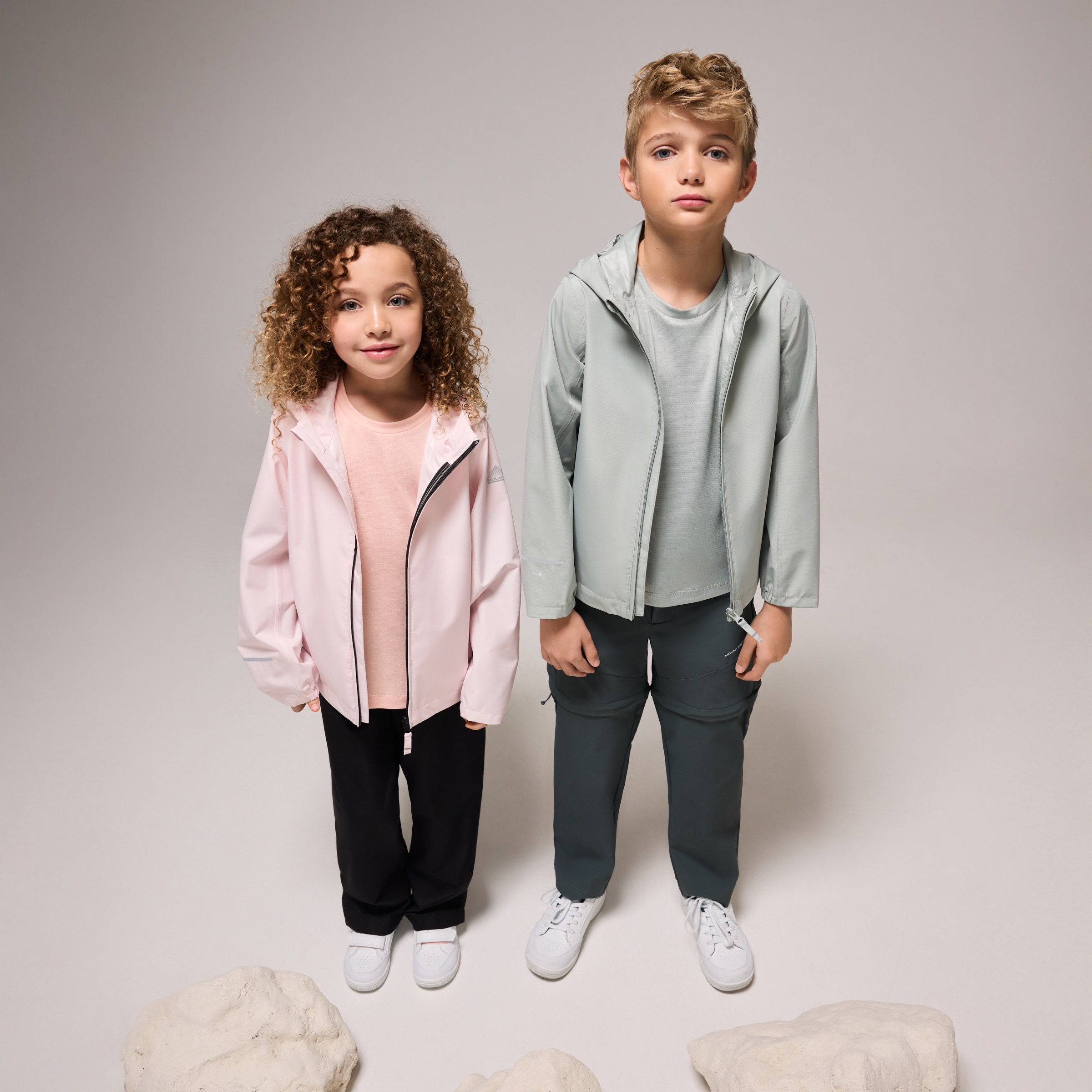 Casaco 3K/3K Impermeável de Montanha de Menino Rosa-1