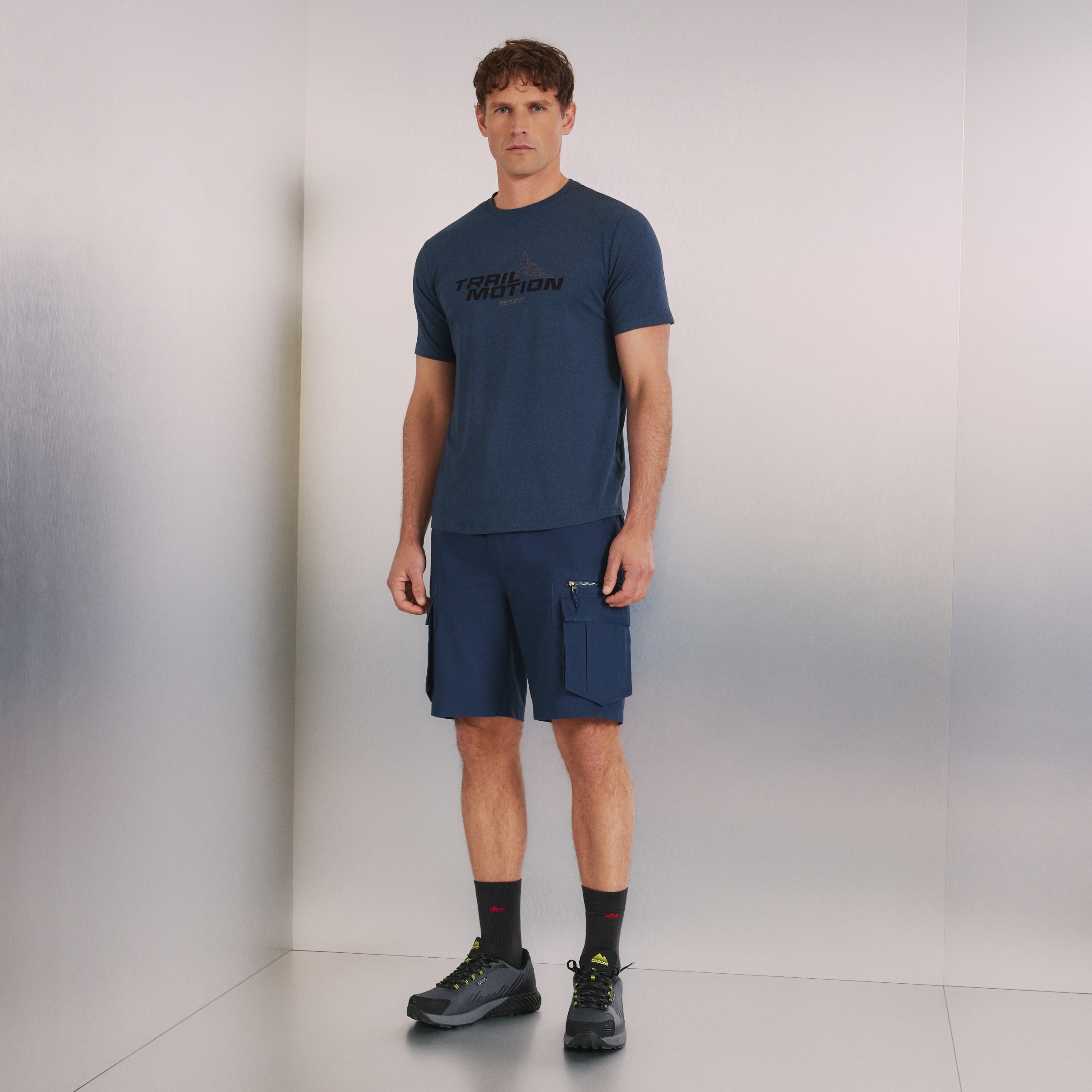 Bermudas de Montanha de Homem Azul-1