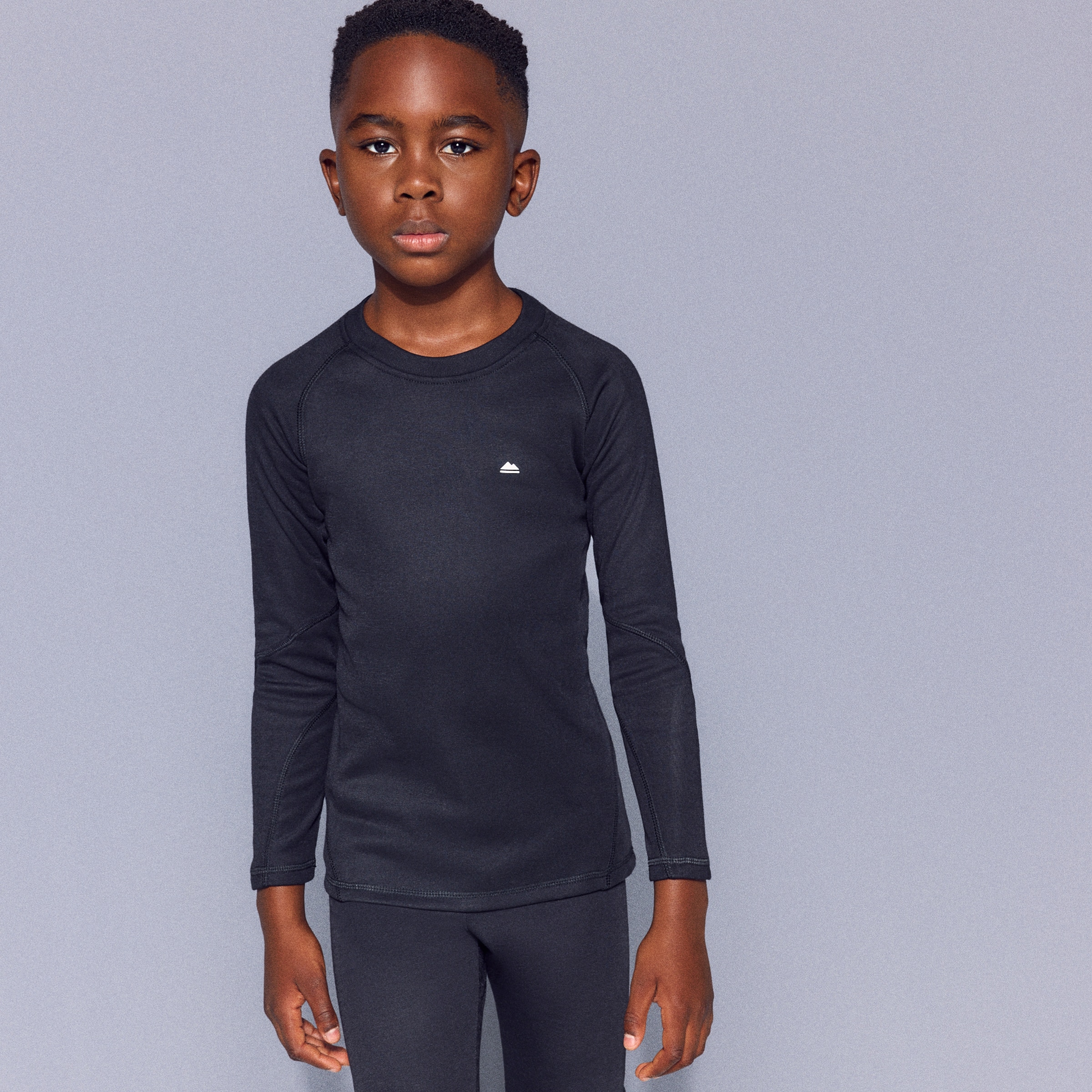 Camiseta térmica de montaña de niños Mountain Pro - Negro Negro-1