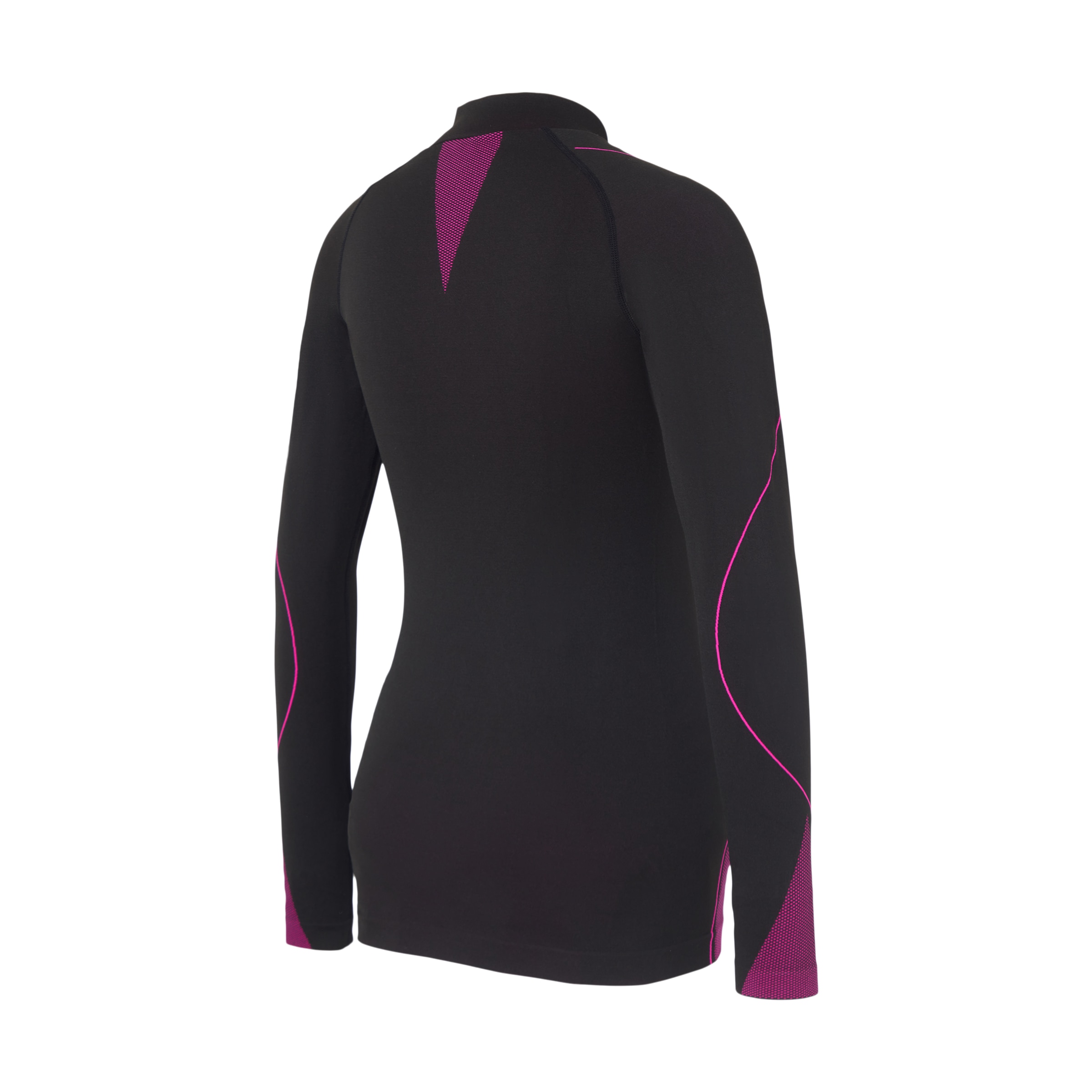 Camisola Interior Térmica de Montanha de Mulher com Meio Fecho de Correr Preto-5