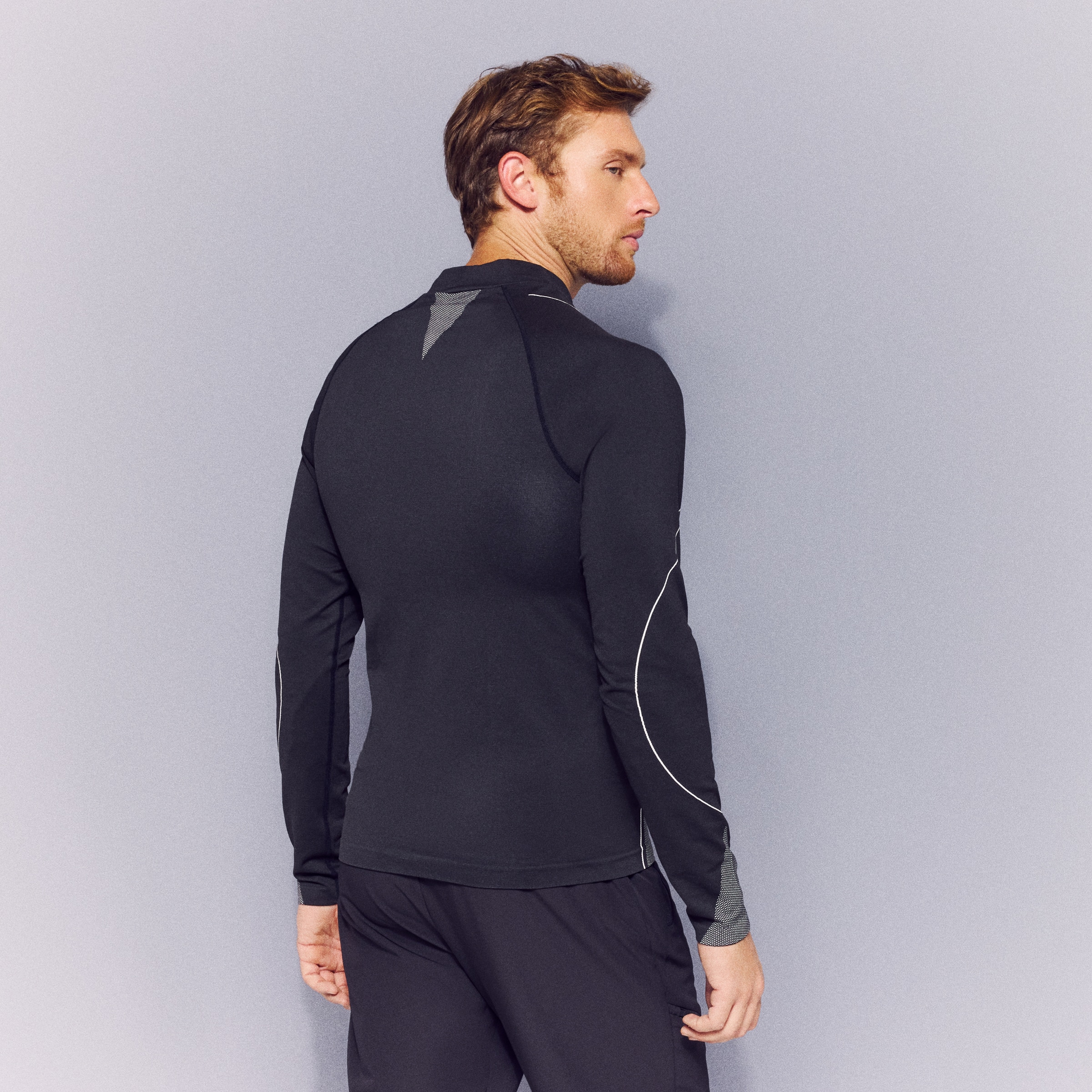Camisola Interior Térmica de Homem com 1/2 Fecho de Correr Advance Plus Preto-3