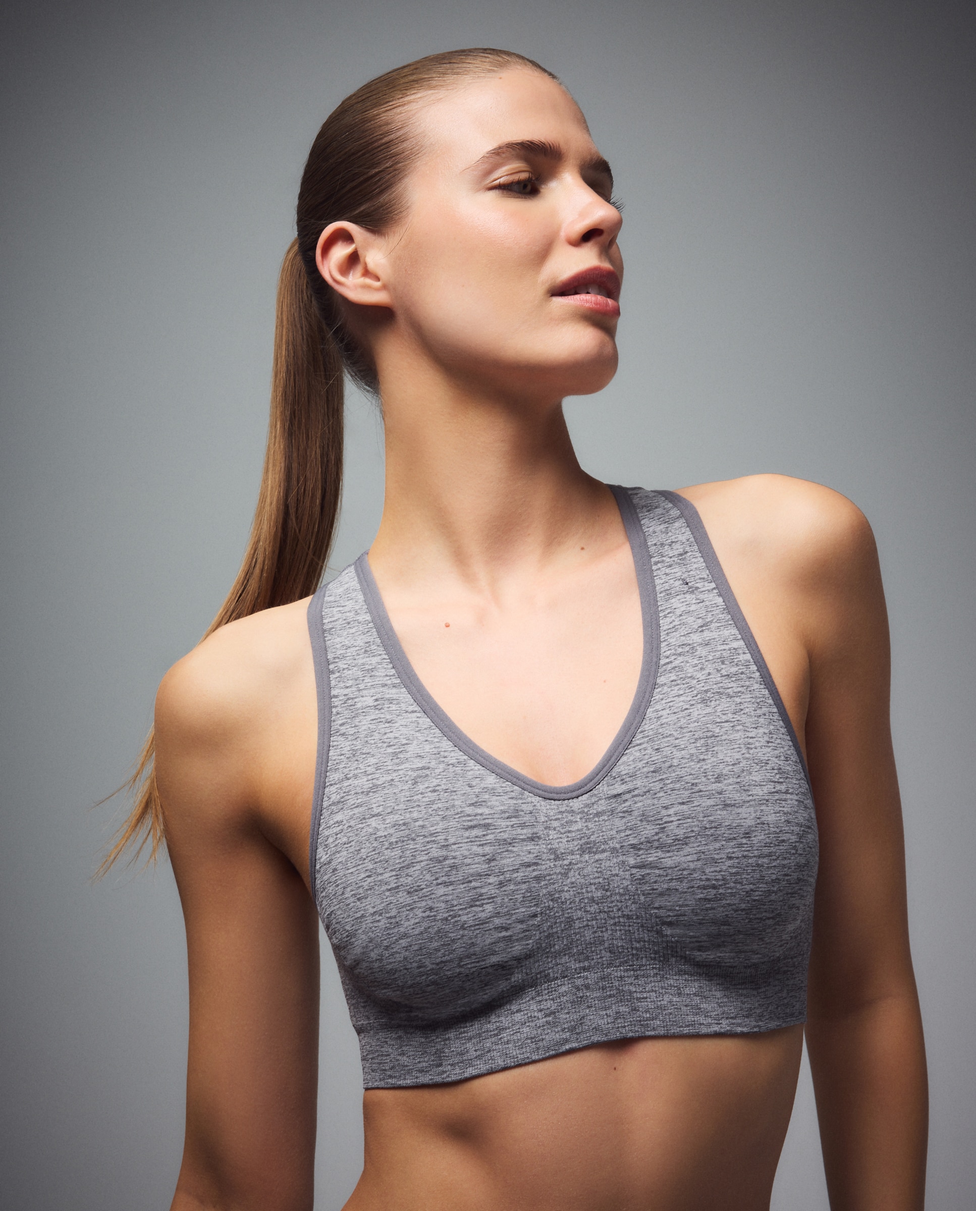 Sujetador deportivo de training de mujer Boomerang - Gris claro Gris claro-1