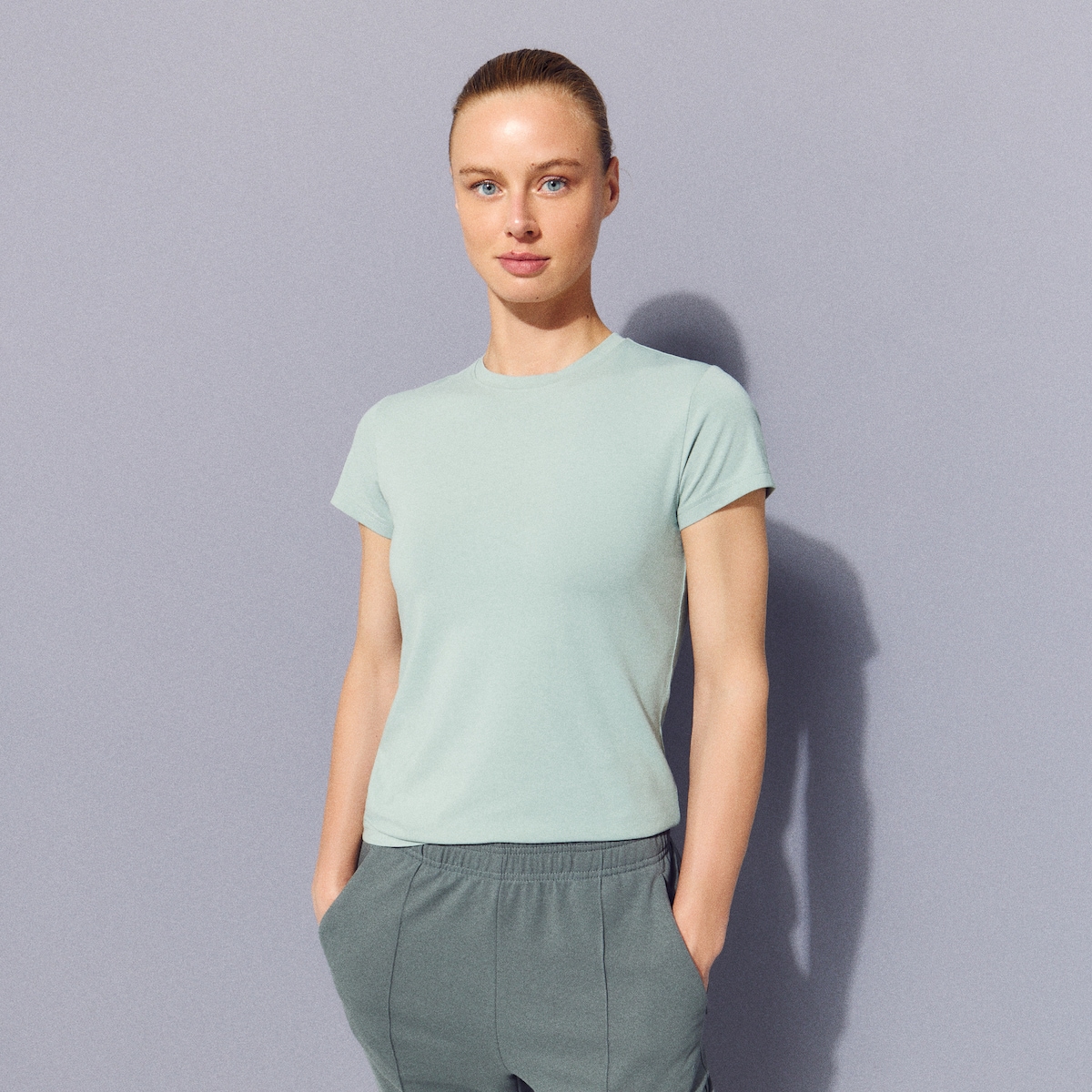 T-shirt de Manga Curta Sportcasual de Mulher Azul-1