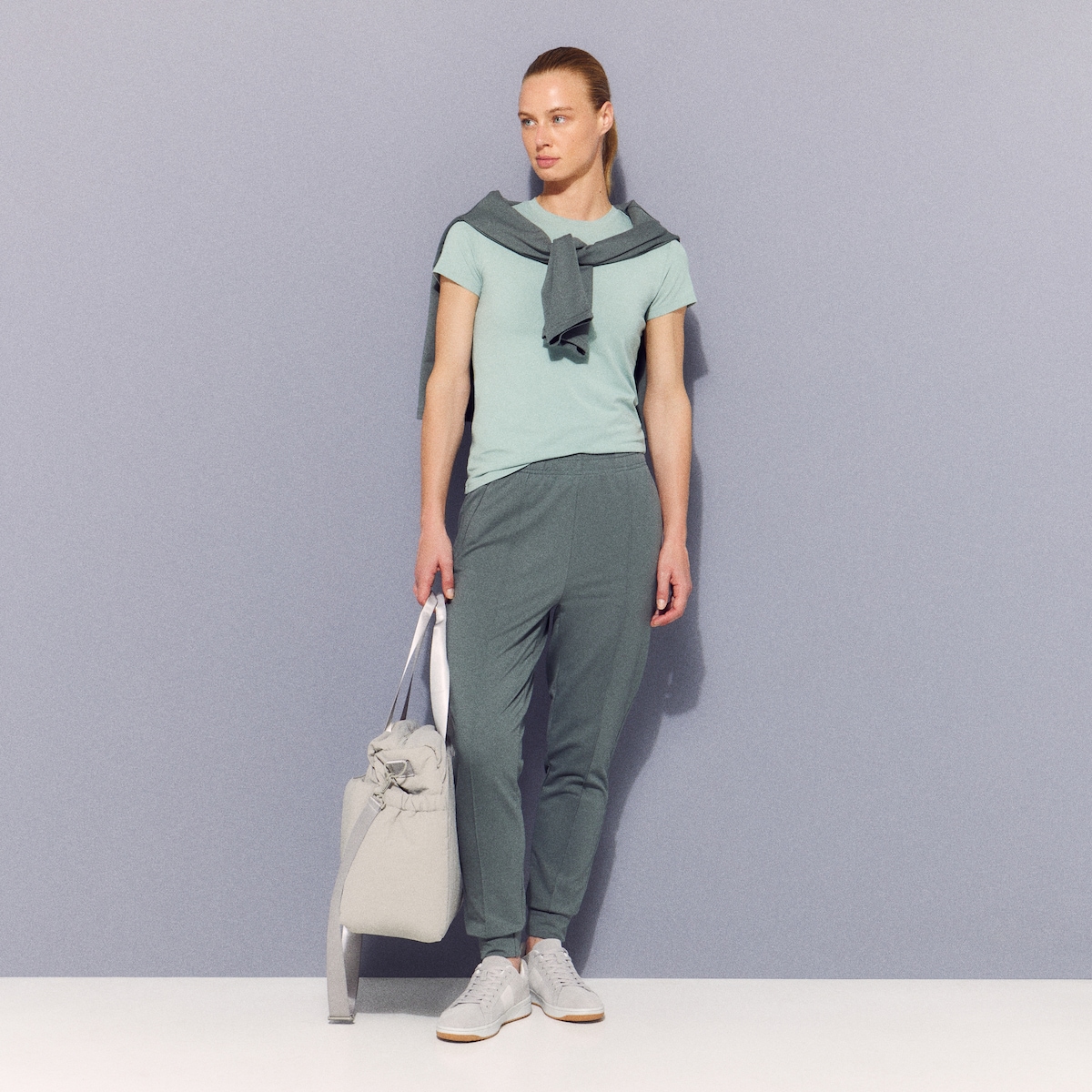 T-shirt de Manga Curta Sportcasual de Mulher Azul-2