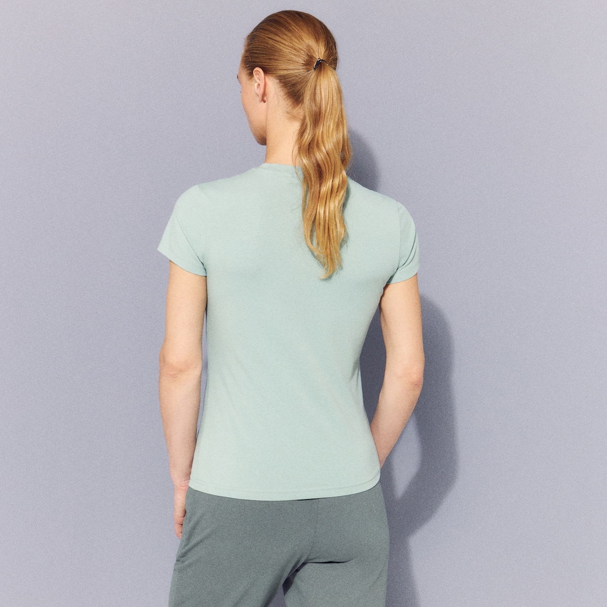 T-shirt de Manga Curta Sportcasual de Mulher Azul-3