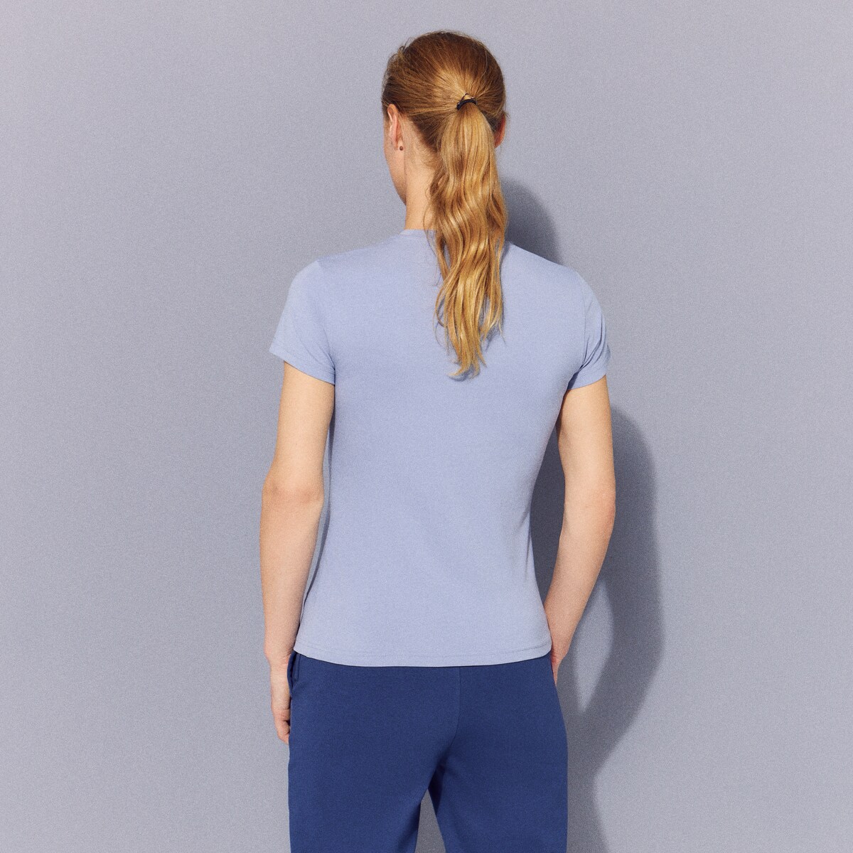T-shirt de Manga Curta Sportcasual de Mulher Azul-3