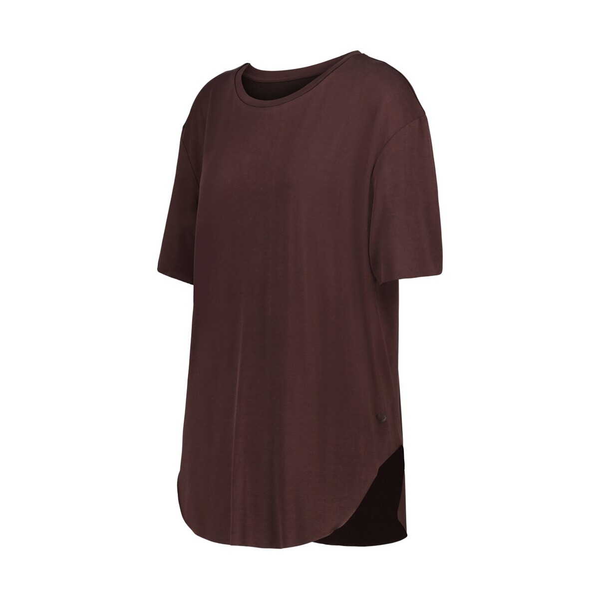 T-shirt de Training de Mulher em Modal com Manga Curta Castanho-4