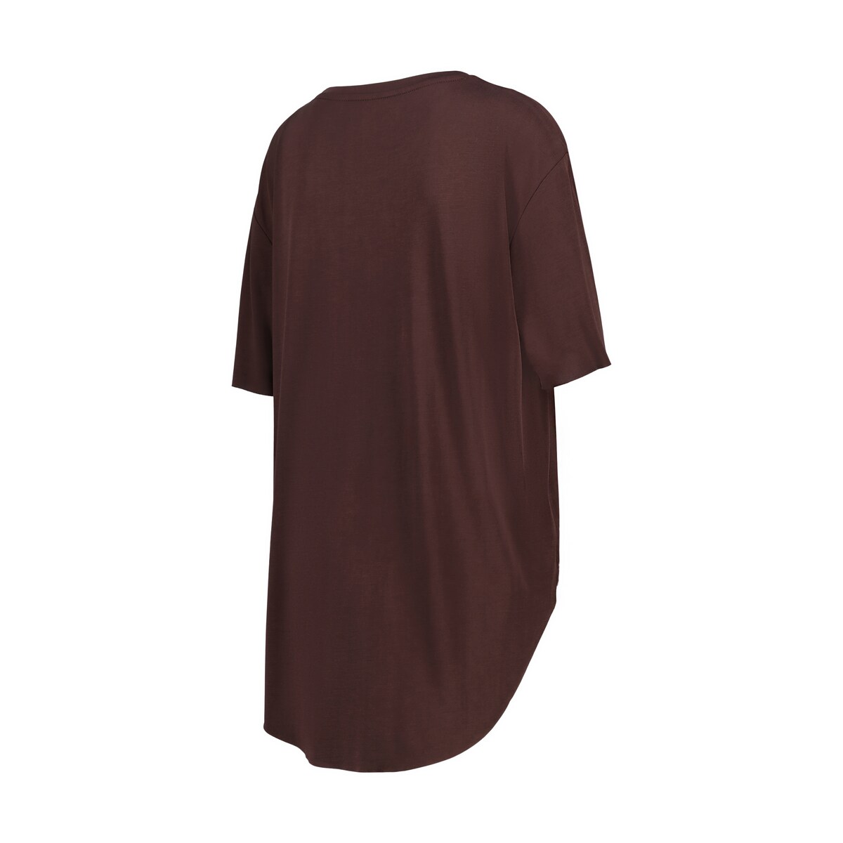 T-shirt de Training de Mulher em Modal com Manga Curta Castanho-5