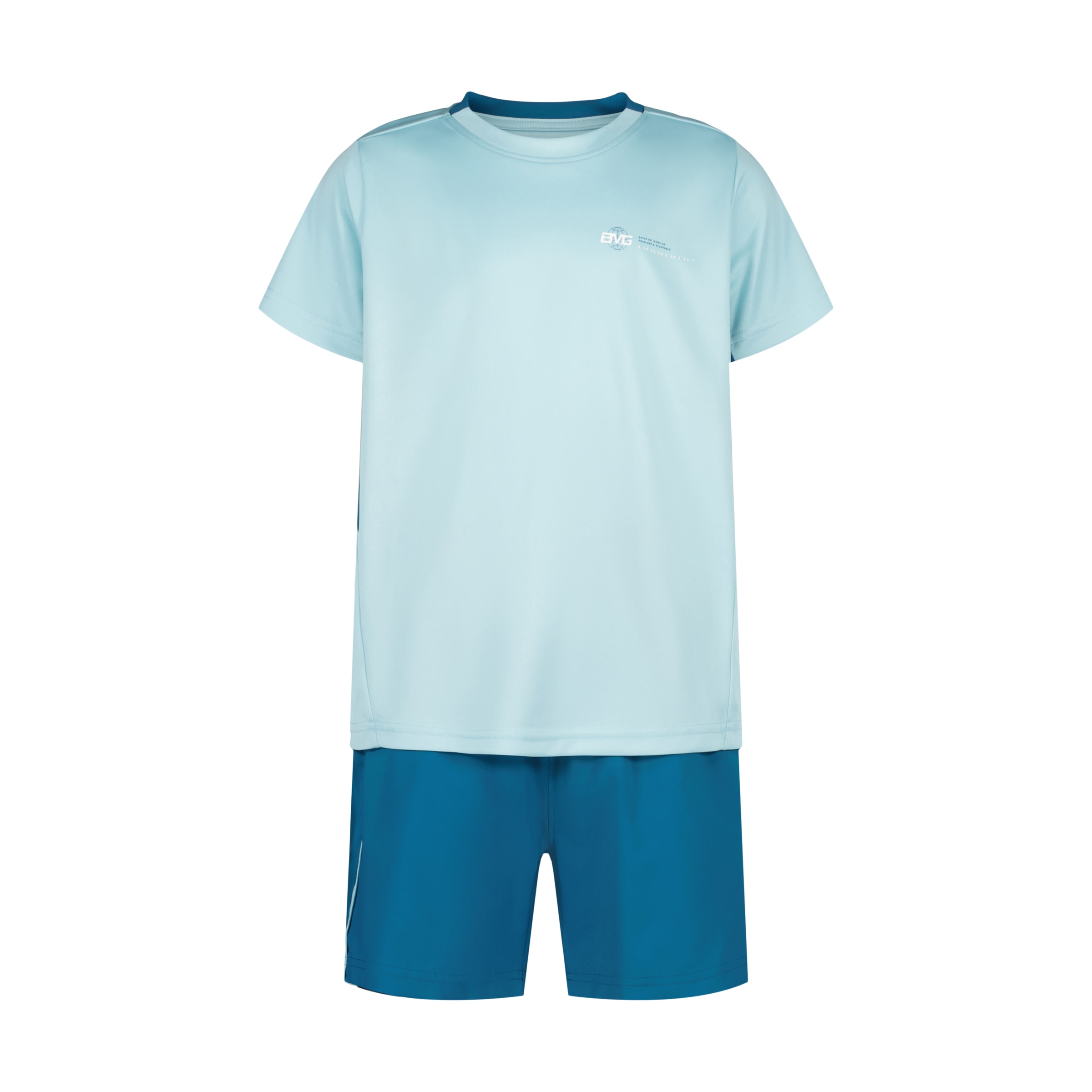 Conjunto de T-shirt de Manga Curta e Calções de Training de Criança Turquesa-4