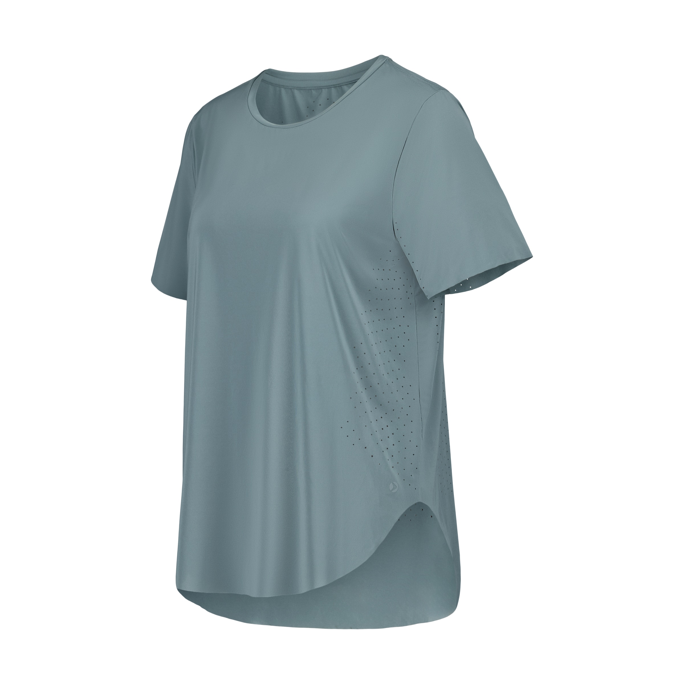 T-shirt de Training de Mulher com Manga Curta Micro Perfurada Esmeralda-4