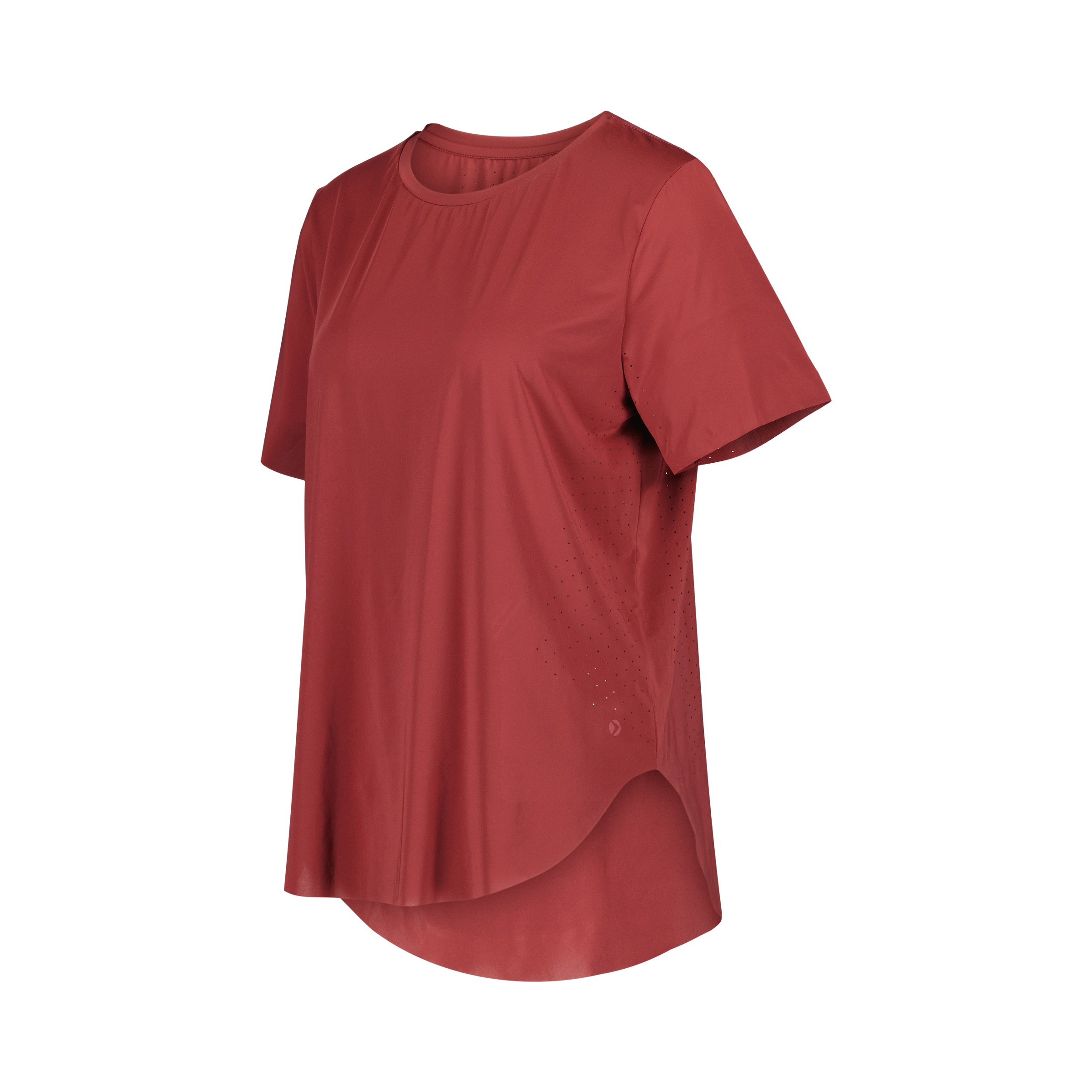 T-shirt de Training de Mulher com Manga Curta Micro Perfurada Terracota-4