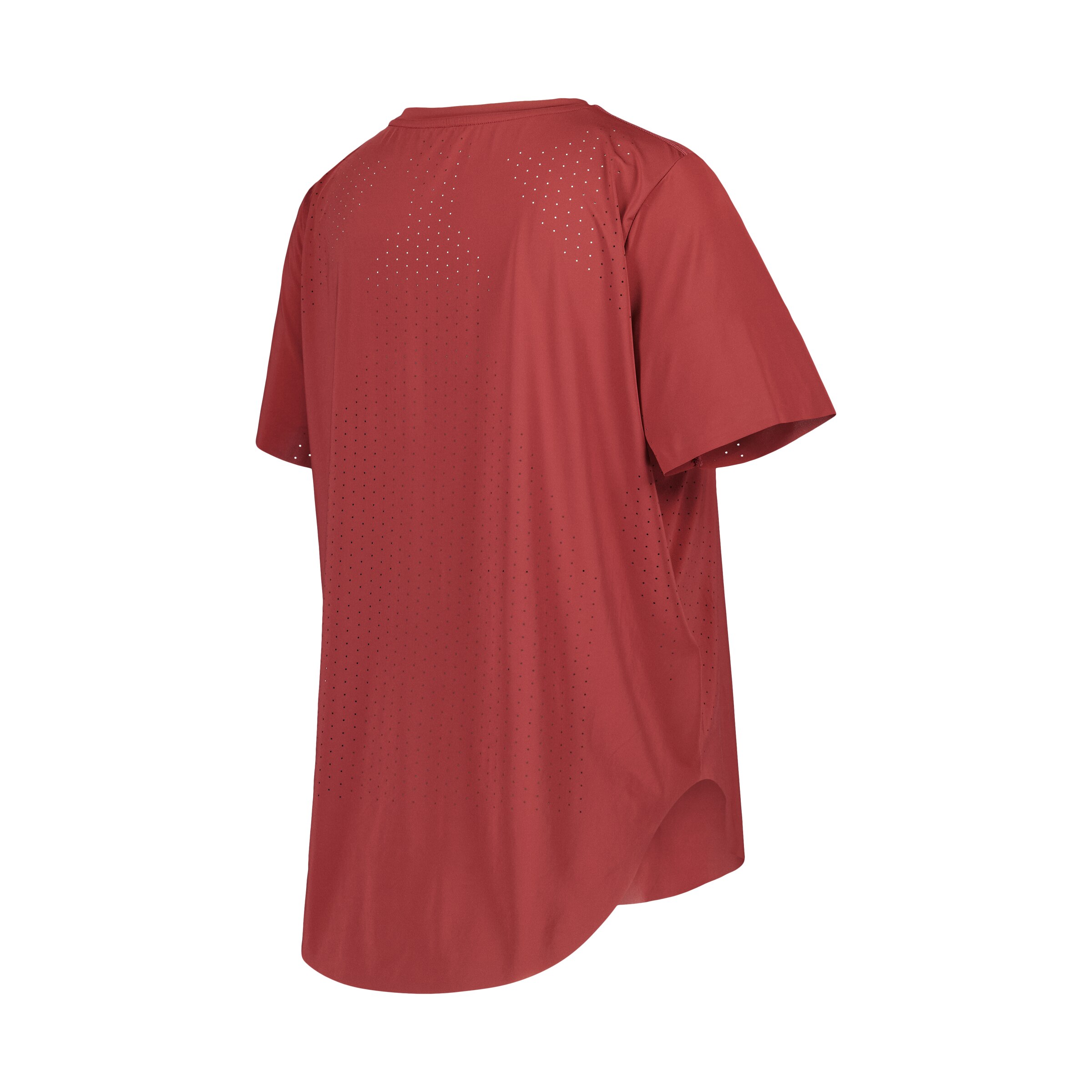 T-shirt de Training de Mulher com Manga Curta Micro Perfurada Terracota-5