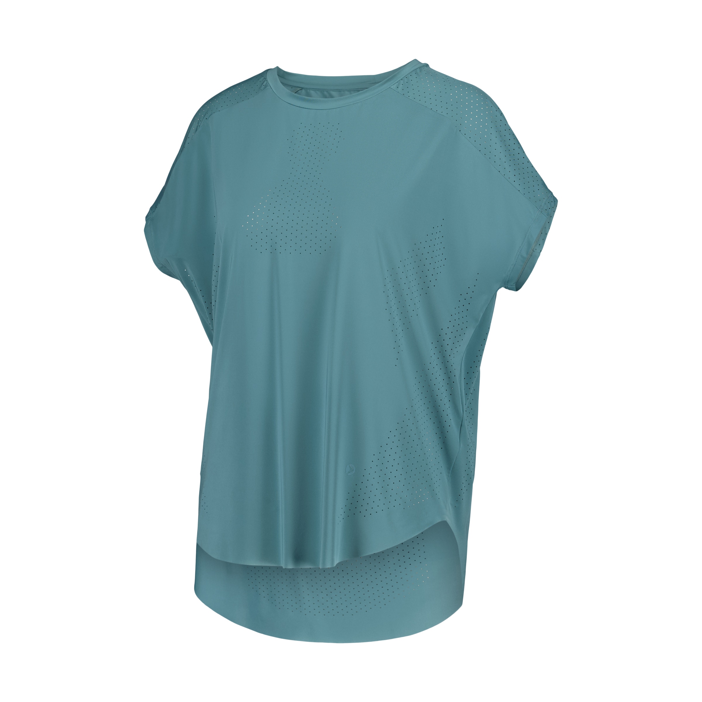 T-shirt de Training de Mulher com Manga Curta Micro Perfurada Azul pálido-4