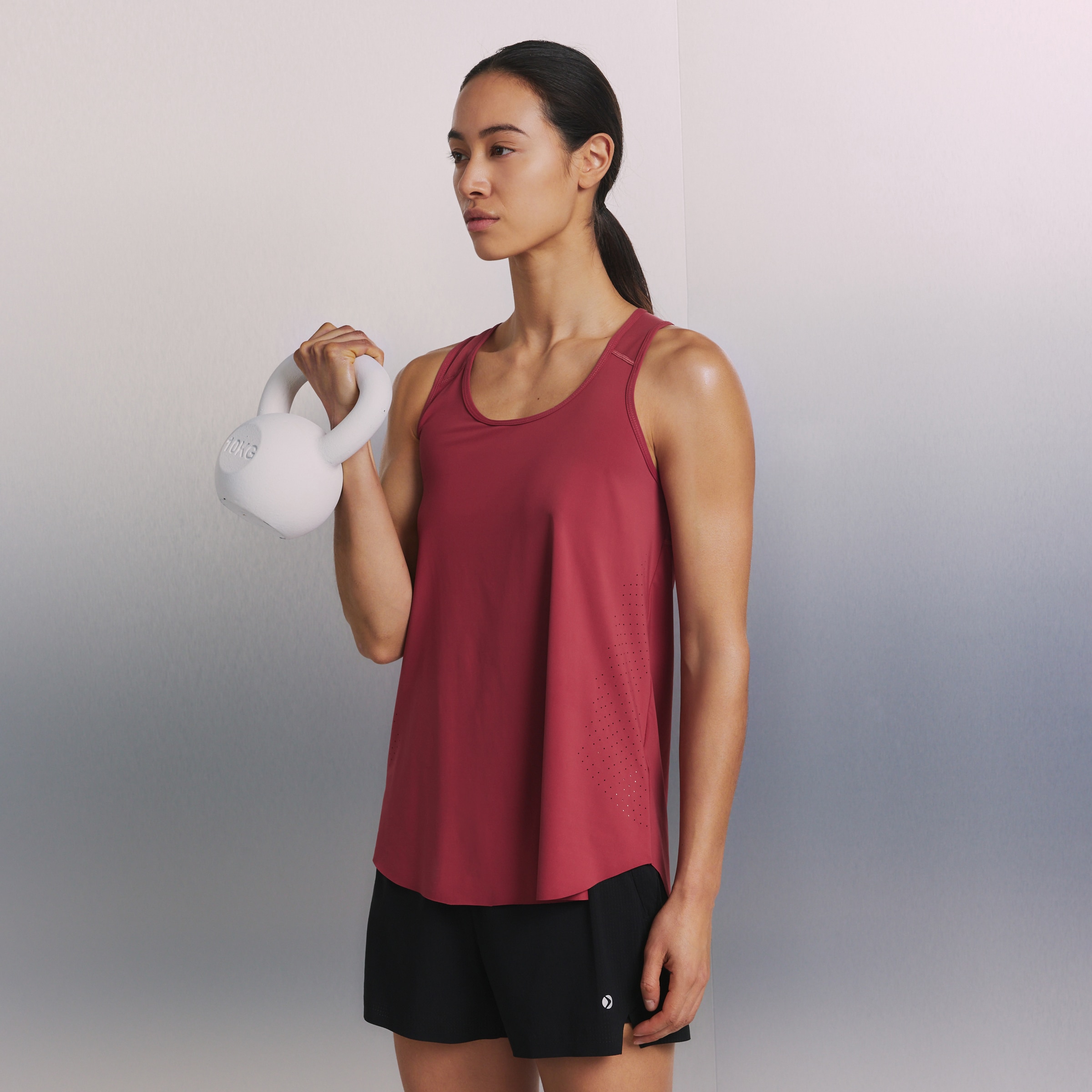 T-shirt sem Mangas de Training de Mulher Terracota-1