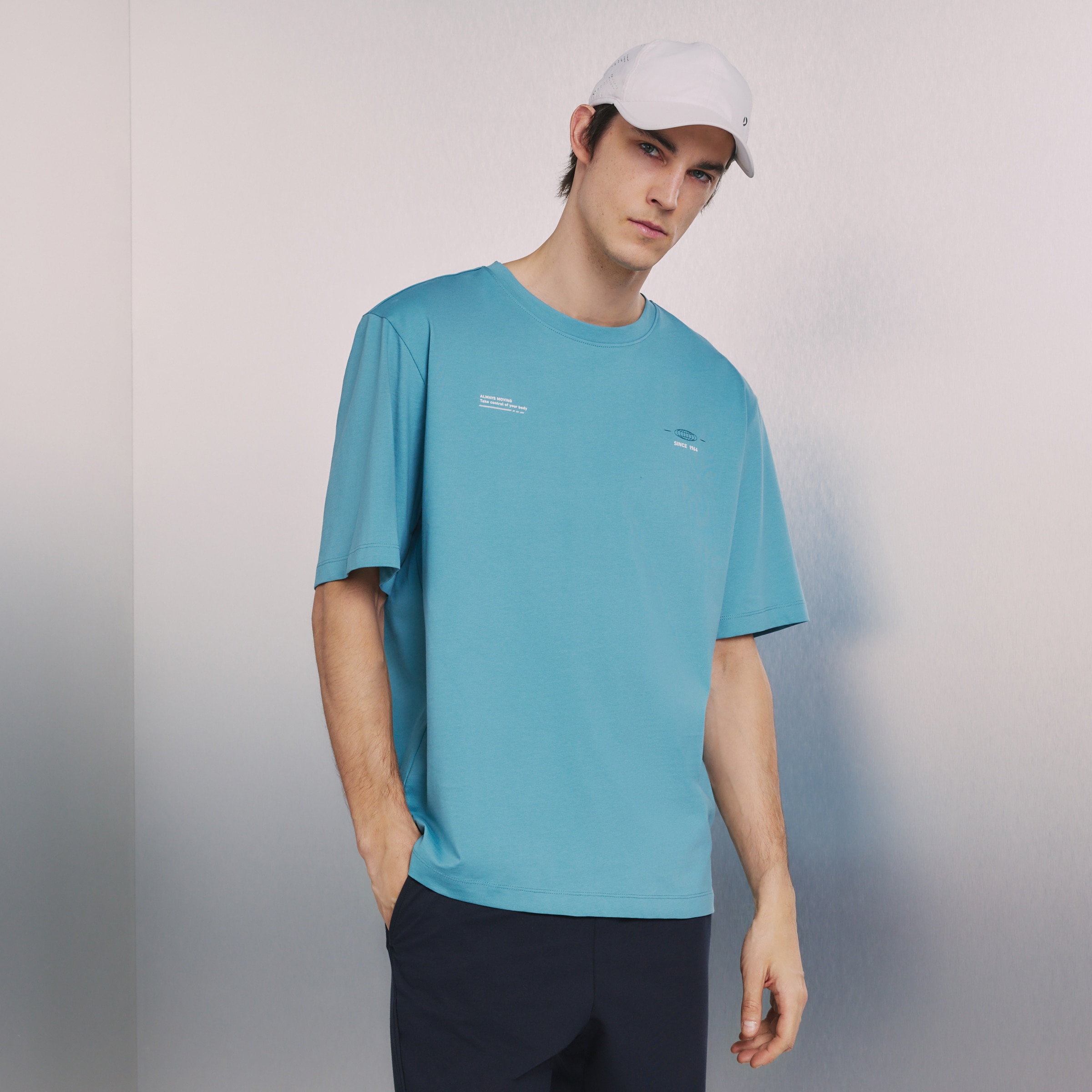 Camiseta de manga corta Sportcasual de hombre Boomerang - Turquesa Turquesa-1