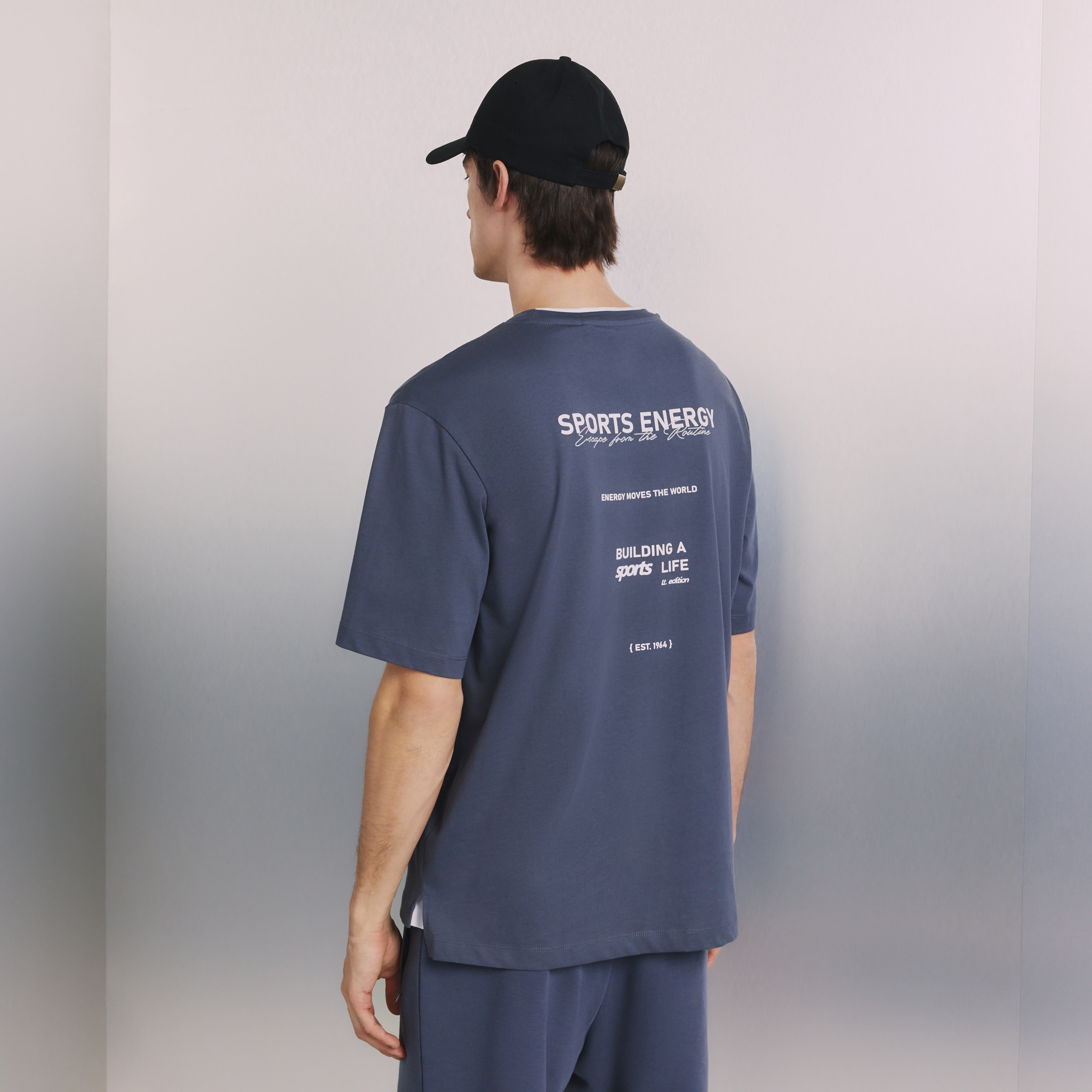 Camiseta de manga corta Sportcasual de hombre Boomerang - Gris medio Gris medio-3