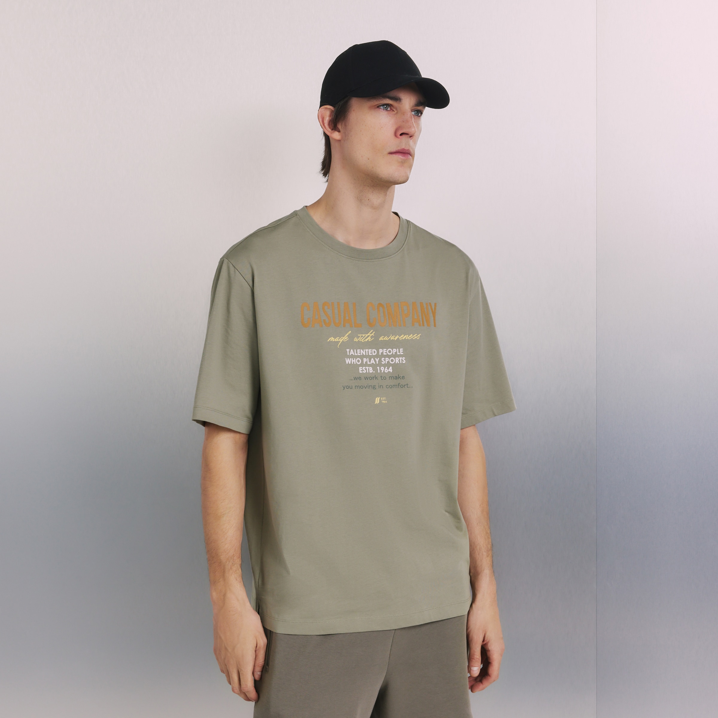 Camiseta de manga corta Sportcasual de hombre Boomerang - Verde claro Verde claro-1