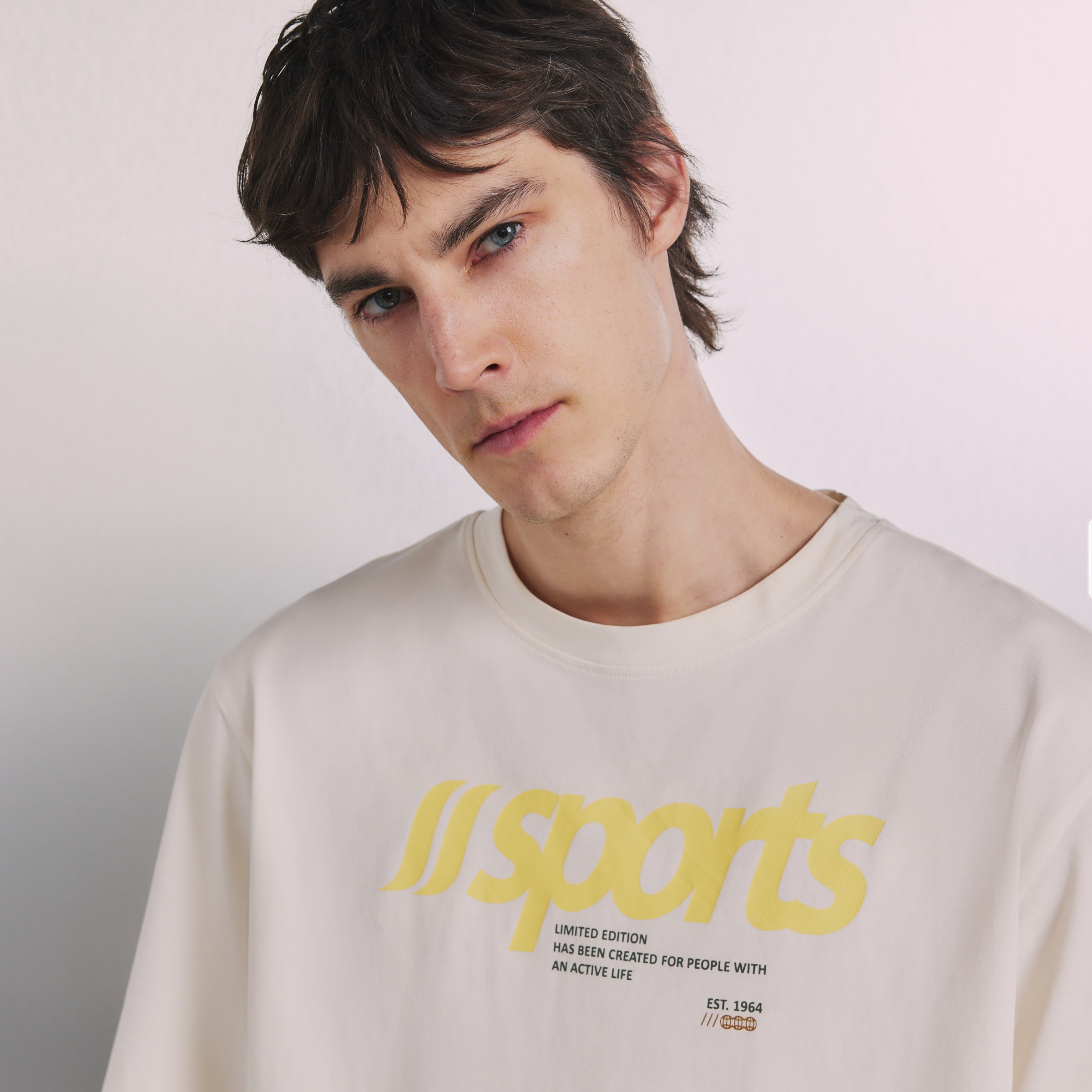 T-shirt de Manga Curta Sportcasual de Homem Baunilha-4
